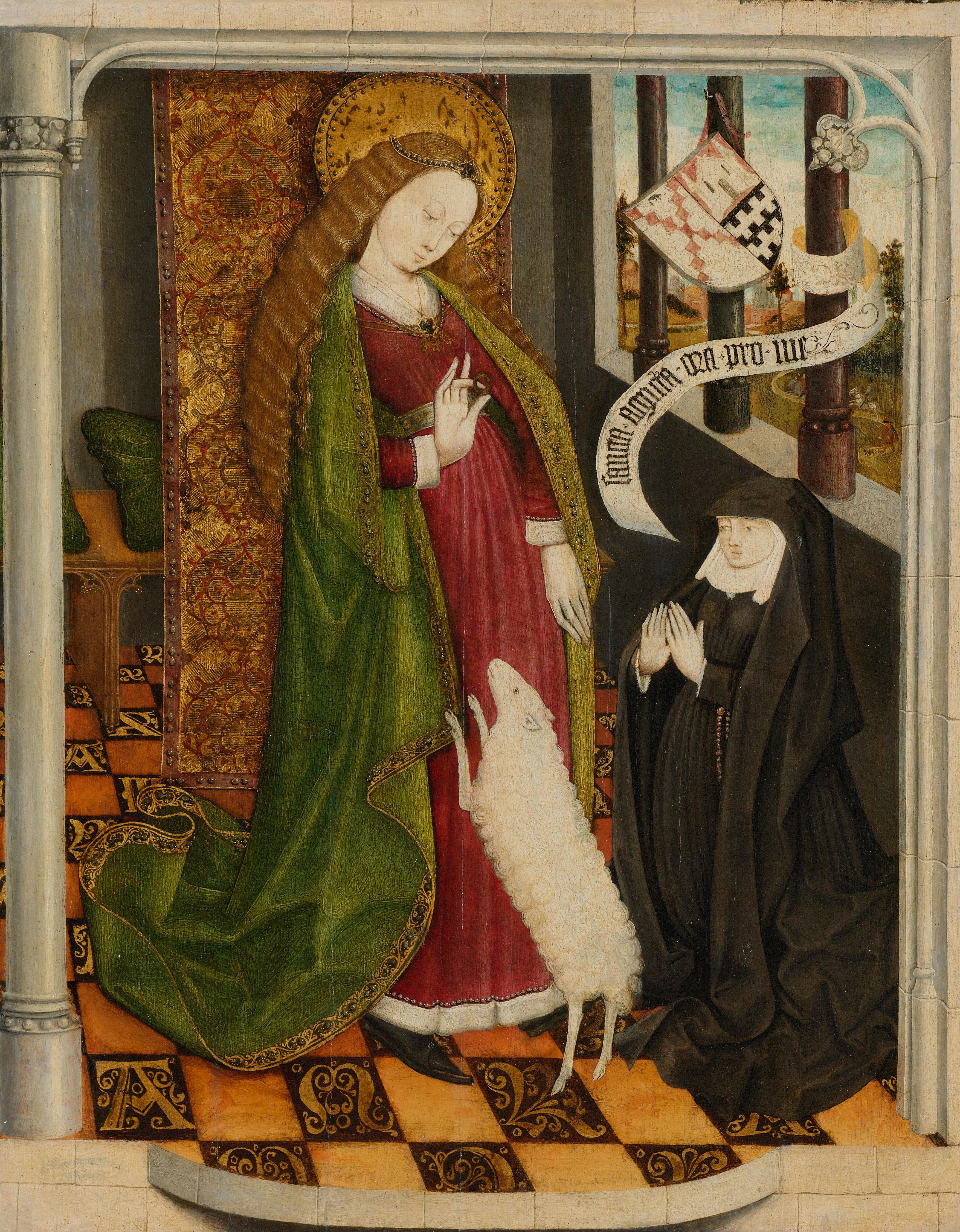 Geertruy Haeck Kneeling in Prayer before Saint Agnes