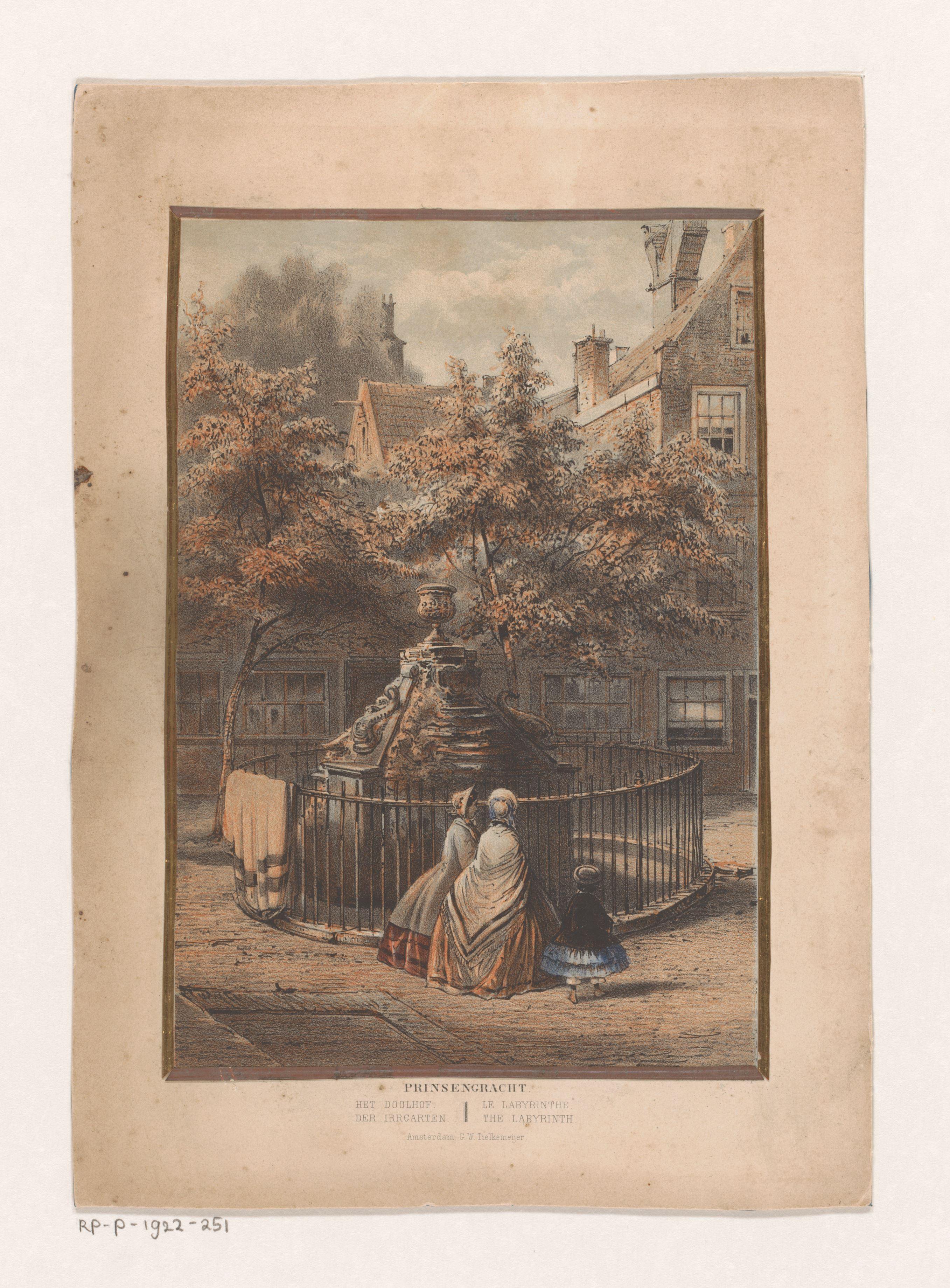 Fontein en binnenplaats aan de Prinsengracht in Amsterdam