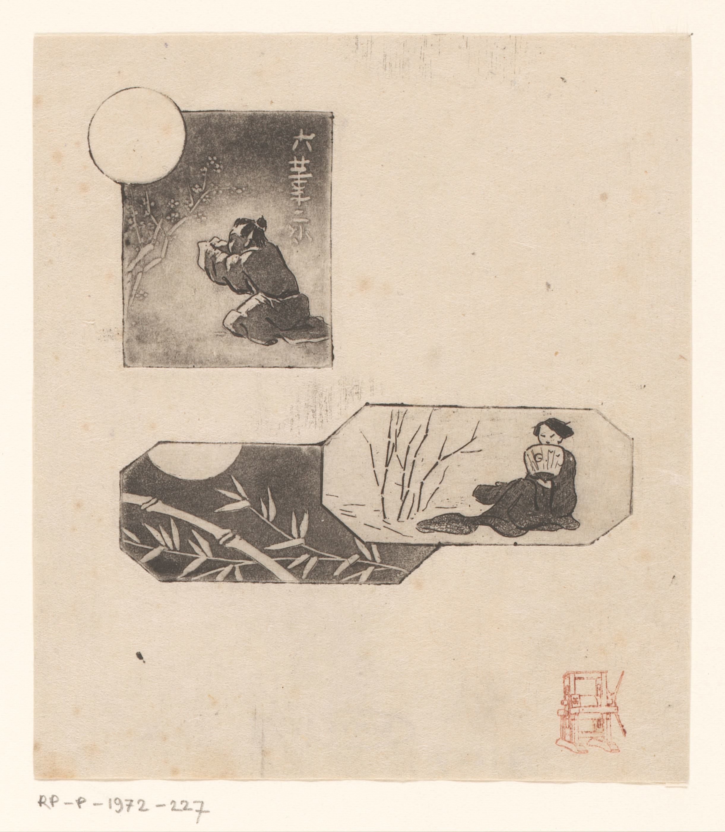 Compositie met drie Japanse motieven