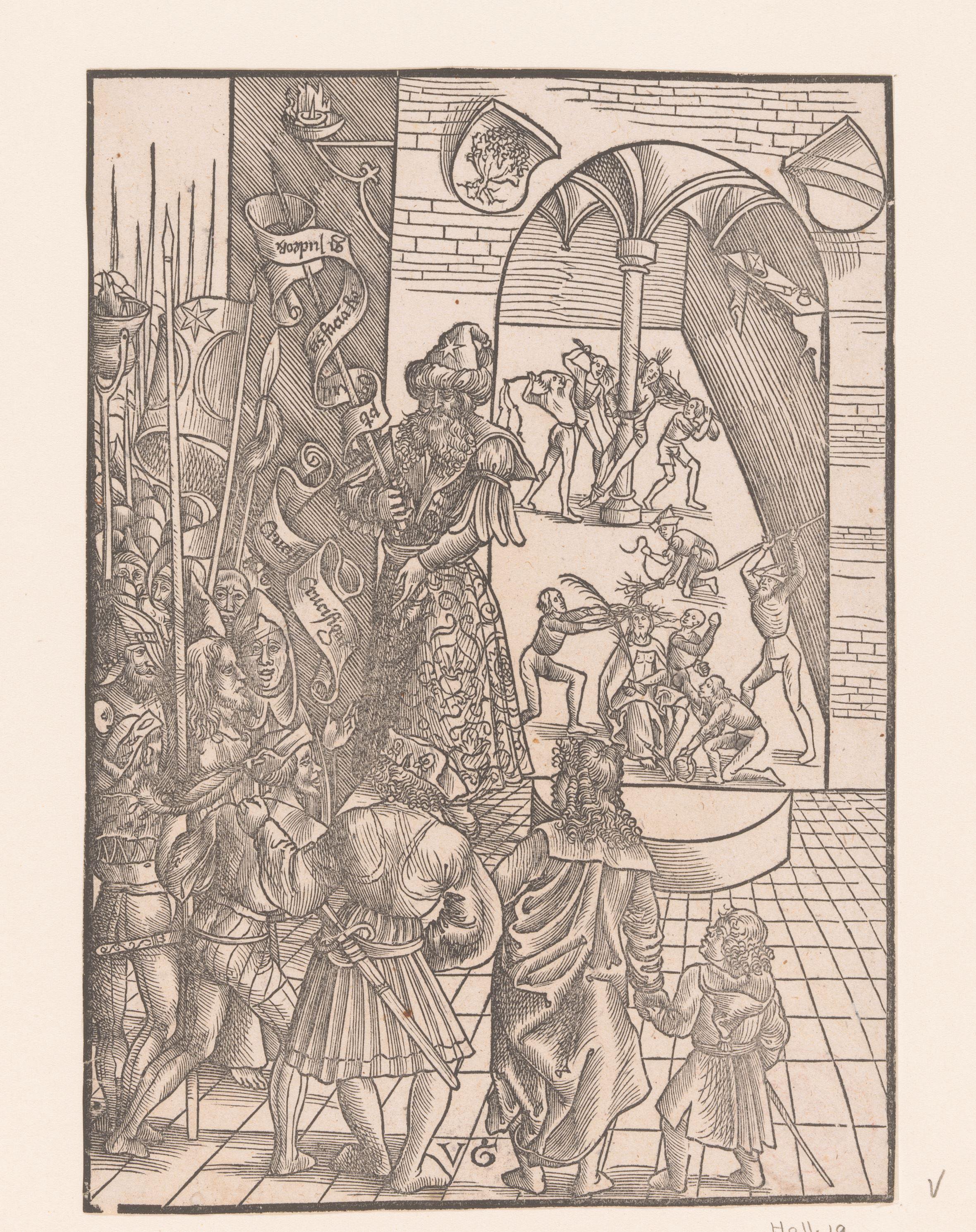 Keuze tussen Christus en Barabbas en de geseling van Christus