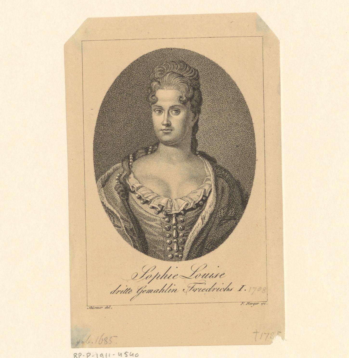 Portret van Sophie Luise von Mecklenburg-Schwerin