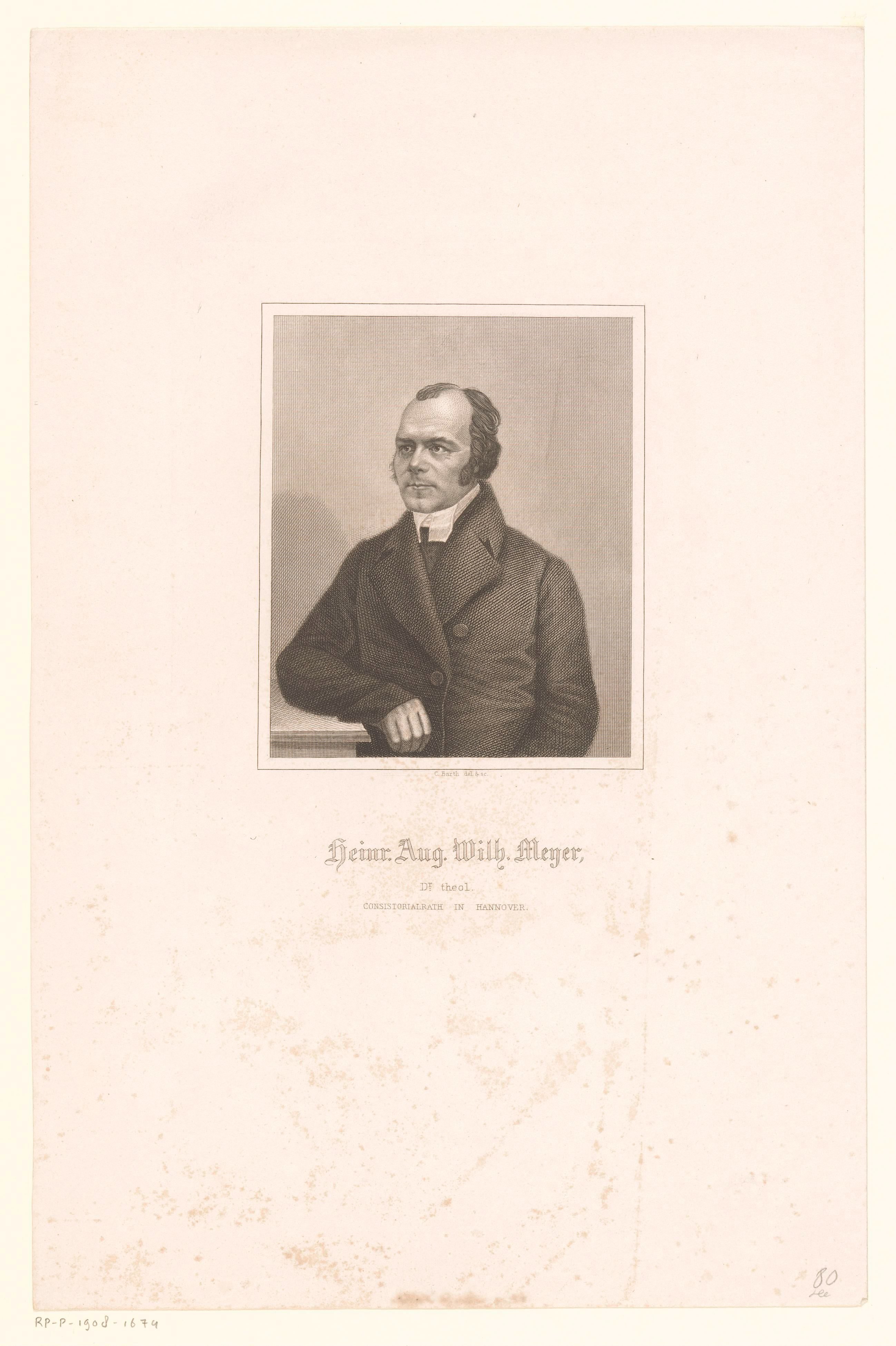 Portret van Heinrich August Wilhelm Meyer