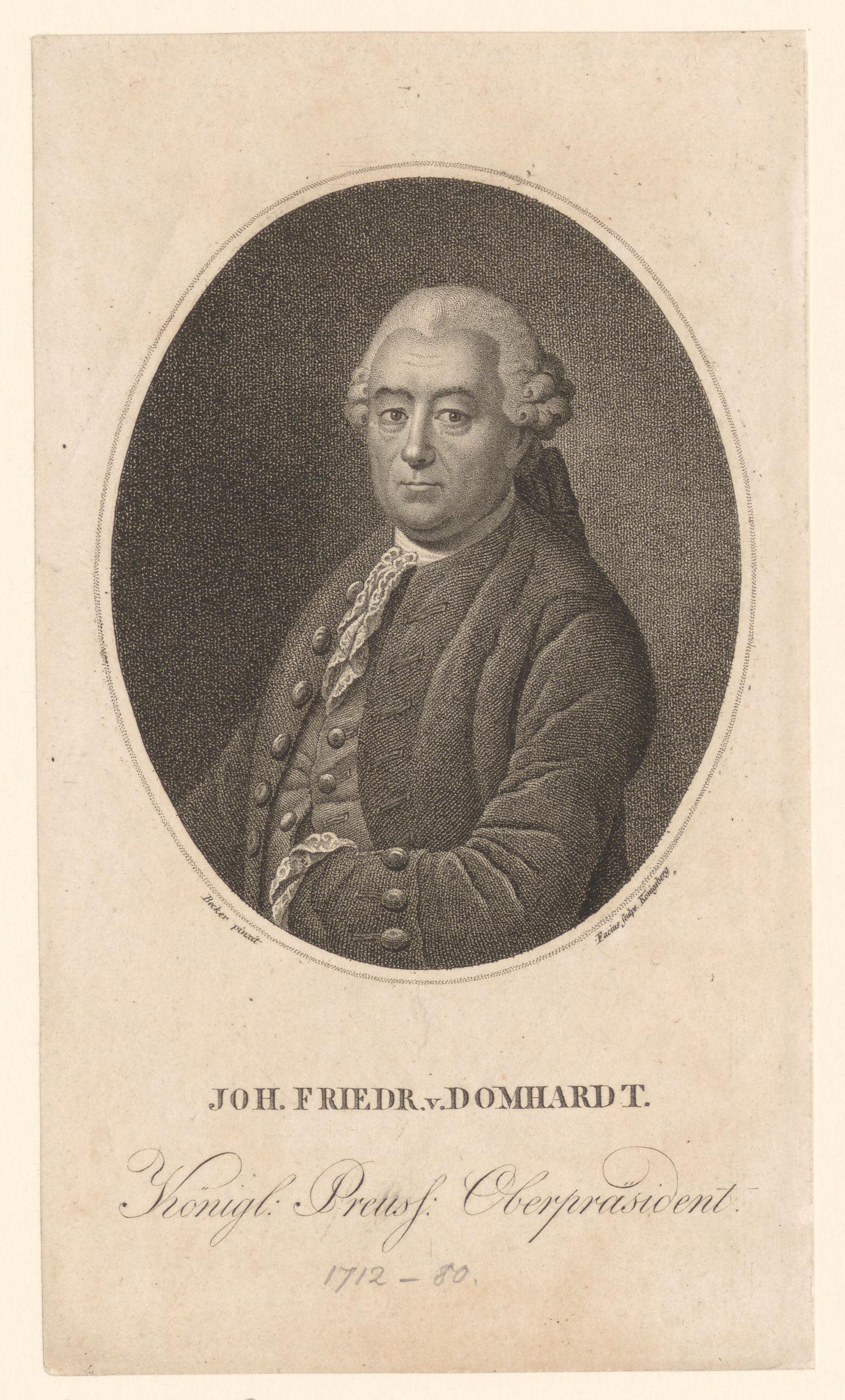 Portret van Johann Friedrich Domhardt