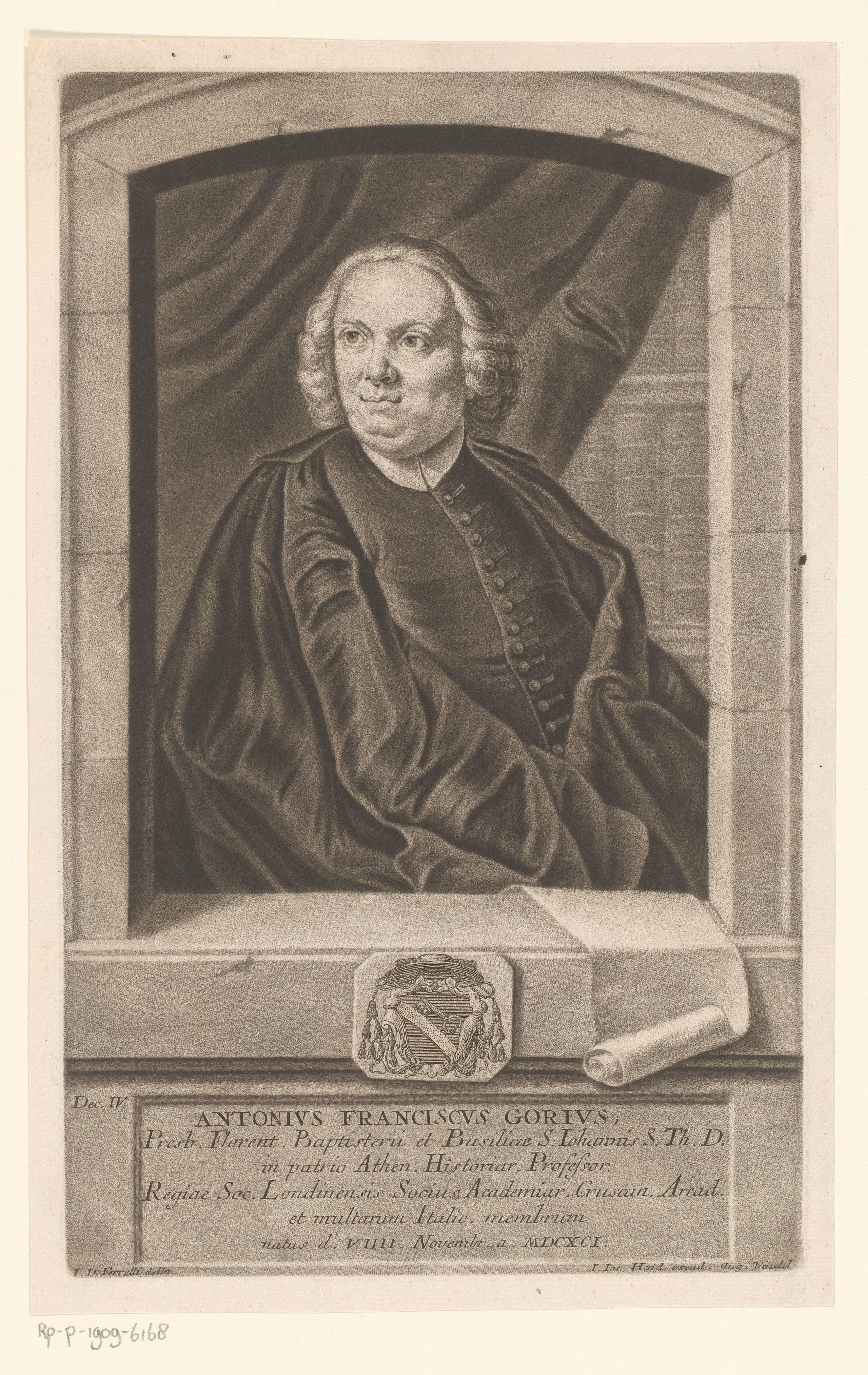 Portret van Antonio Francesco Gori