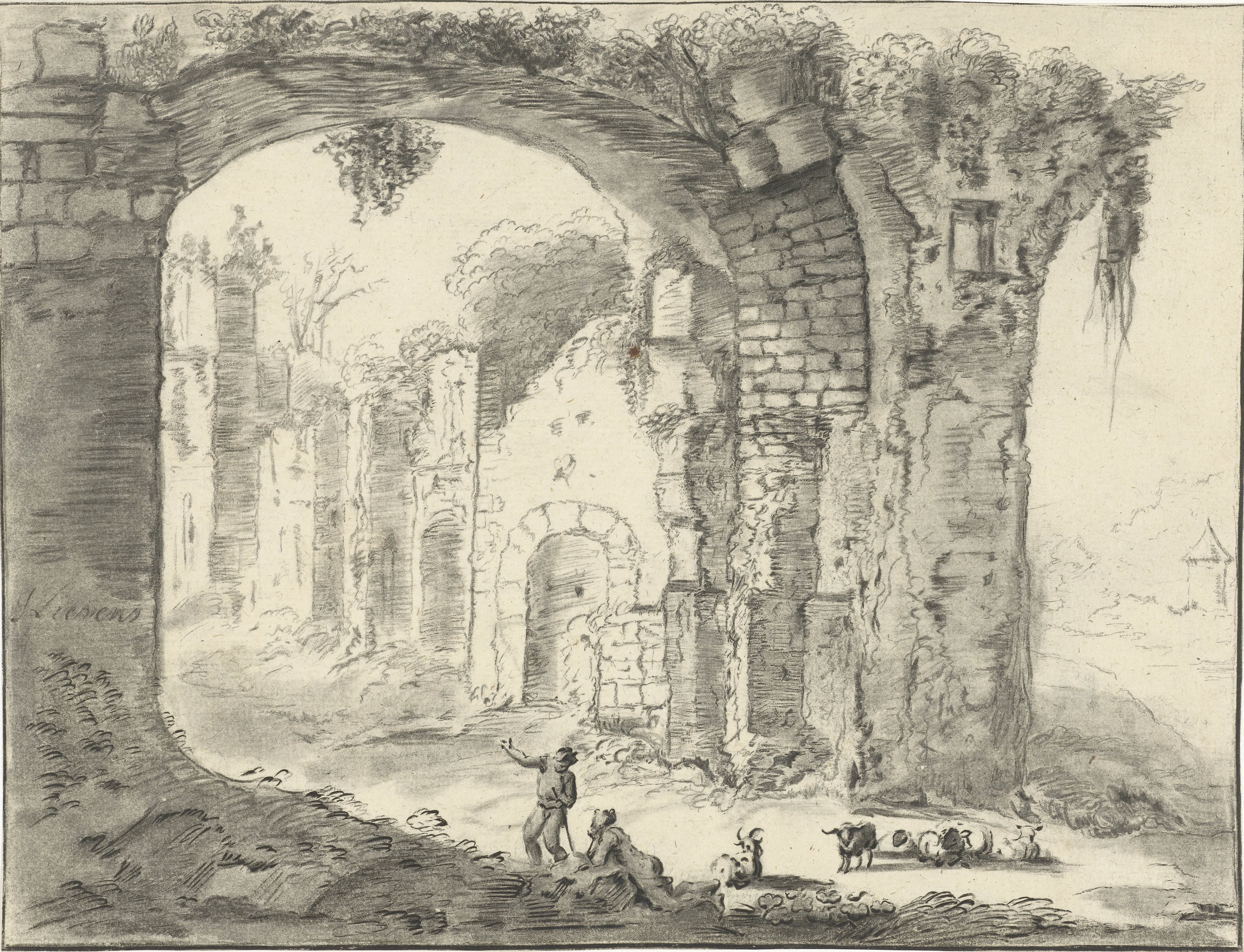 Landschap met ruïne