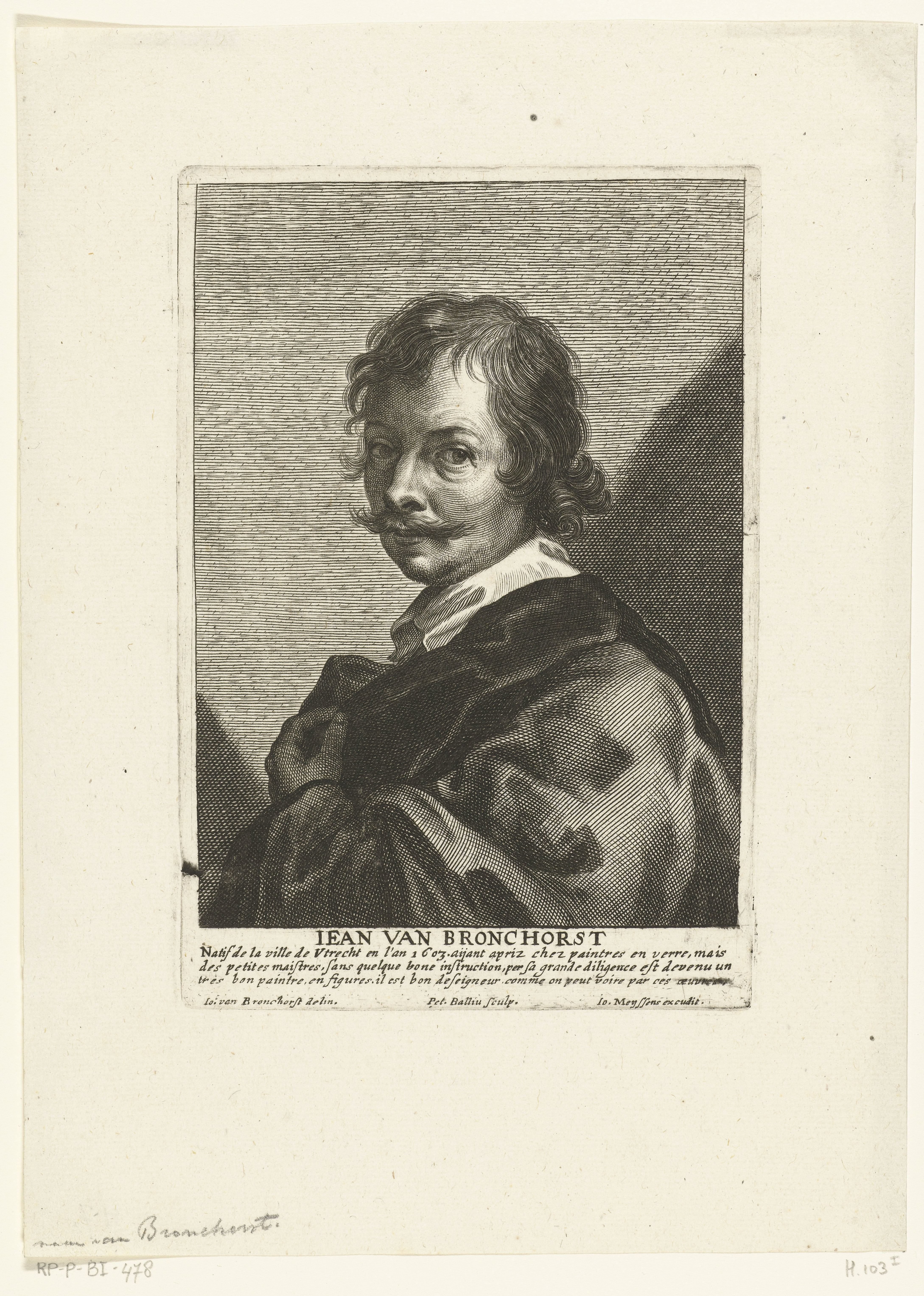 Portret van kunstenaar Jan van Bronchorst
