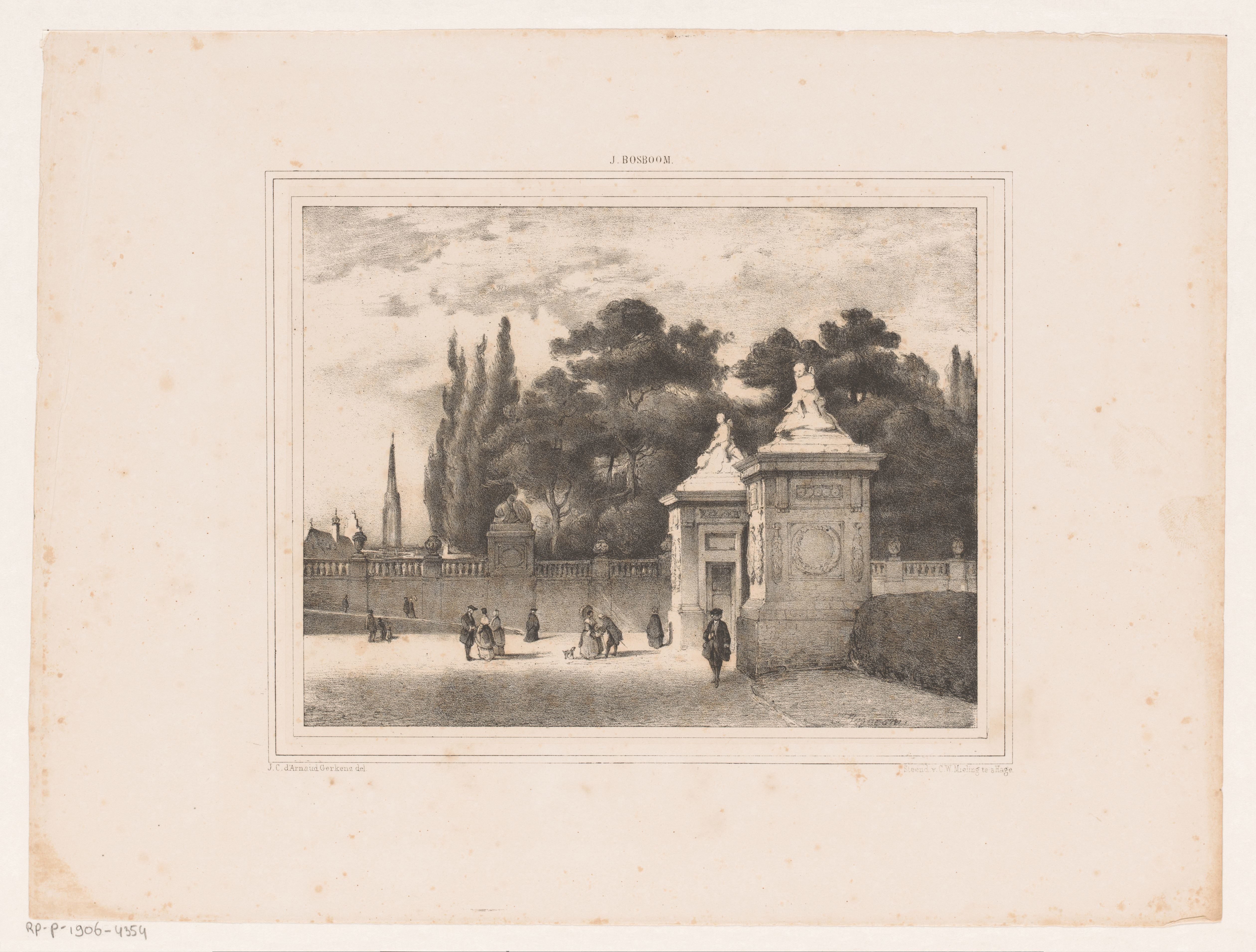 Ingang van het park bij het Koninklijk Paleis te Brussel
