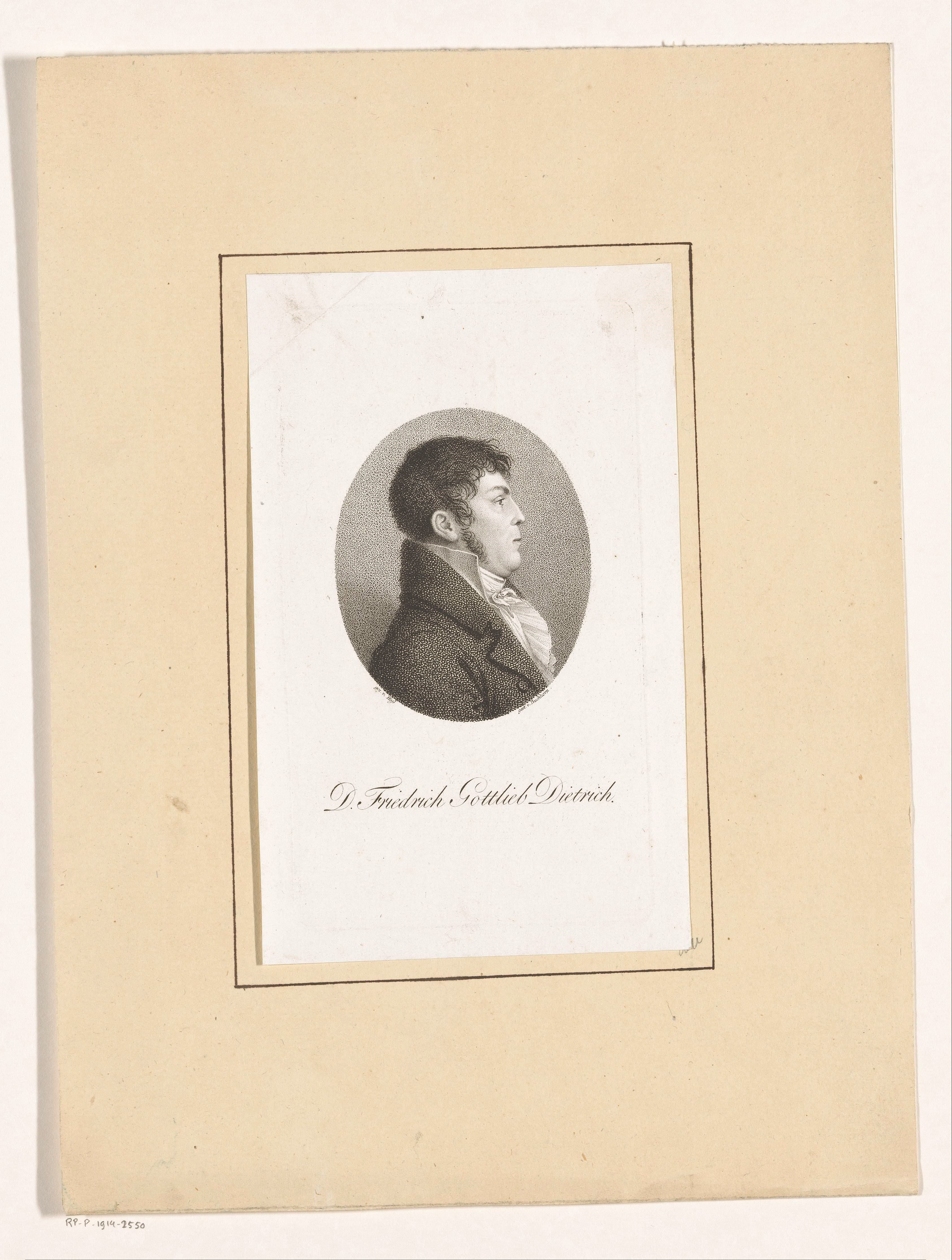 Portret van Friedrich Gottlieb Dietrich