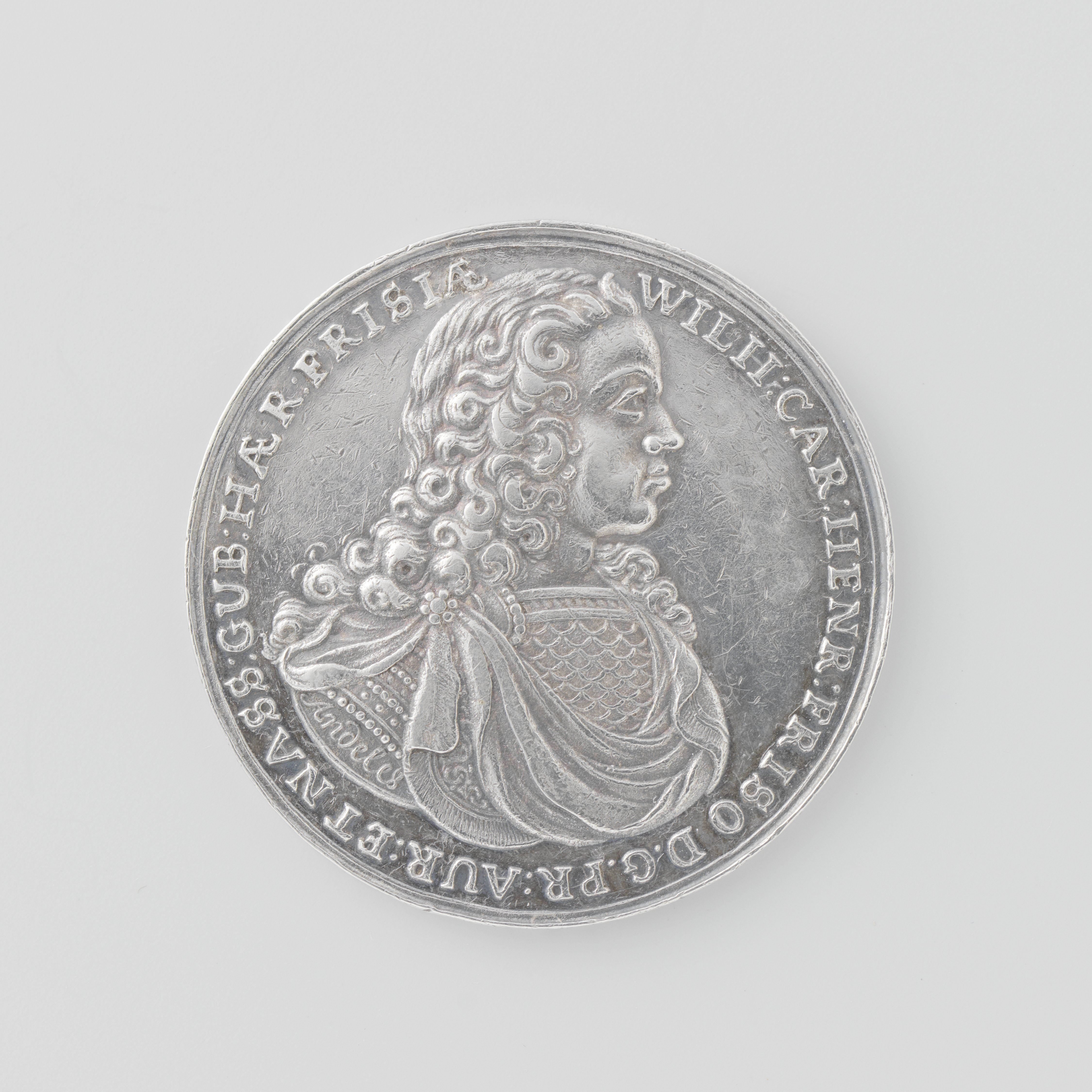 Inhuldiging van Willem Karel Hendrik Friso als stadhouder van Friesland, landdagpenning van de Staten van Friesland