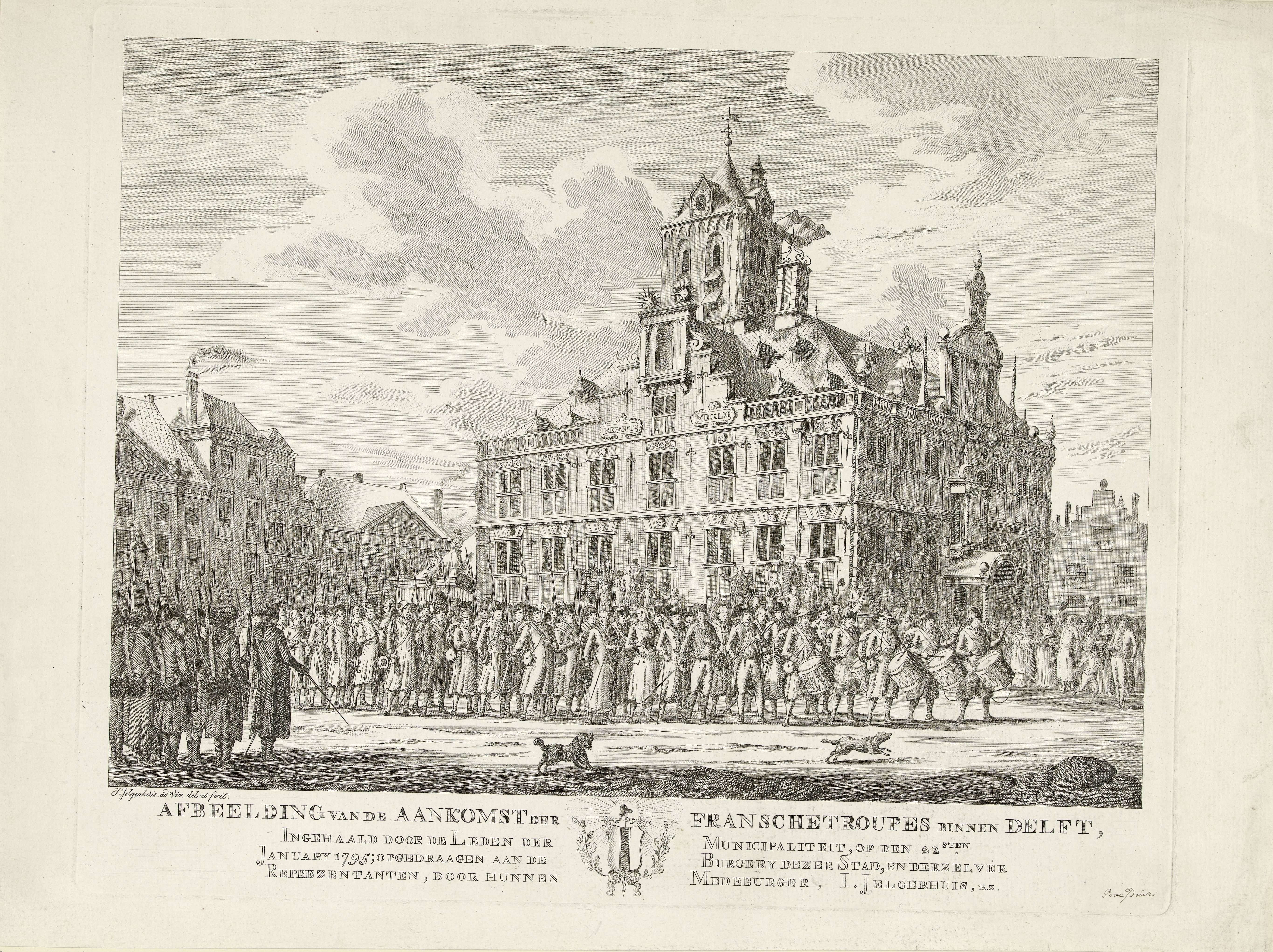Aankomst van Franse troepen te Delft, 1795