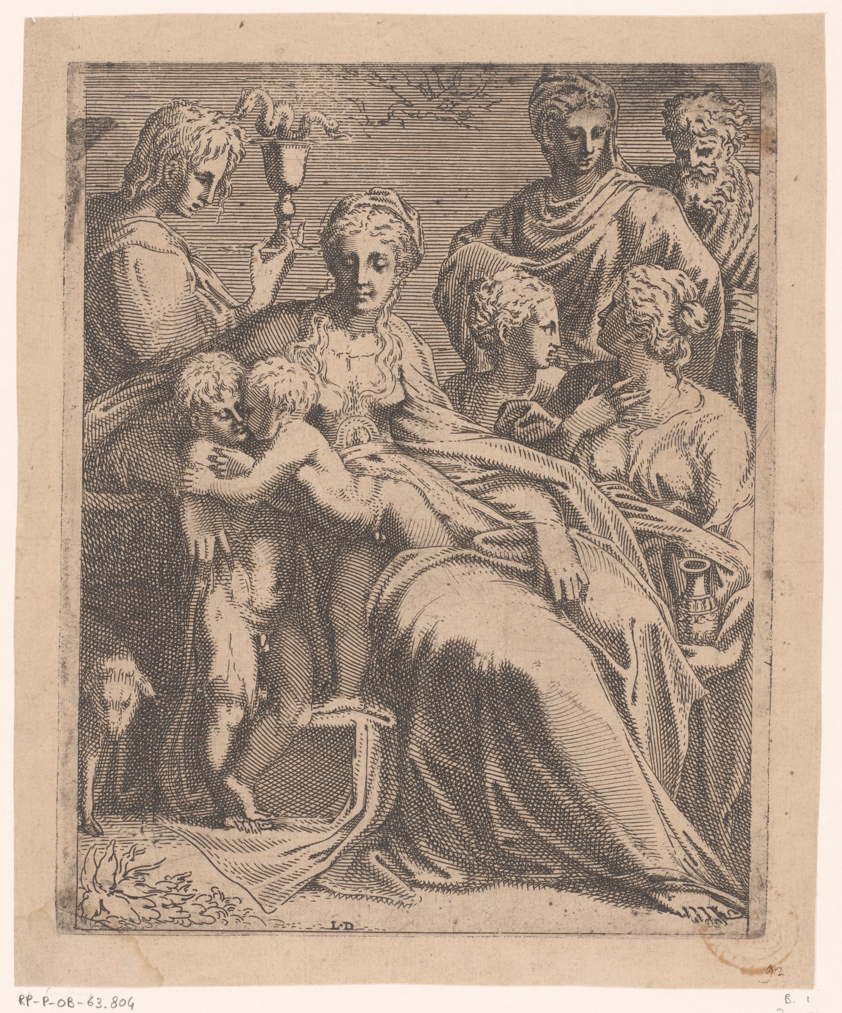 Maria met Kind, Johannes de Doper en andere heiligen