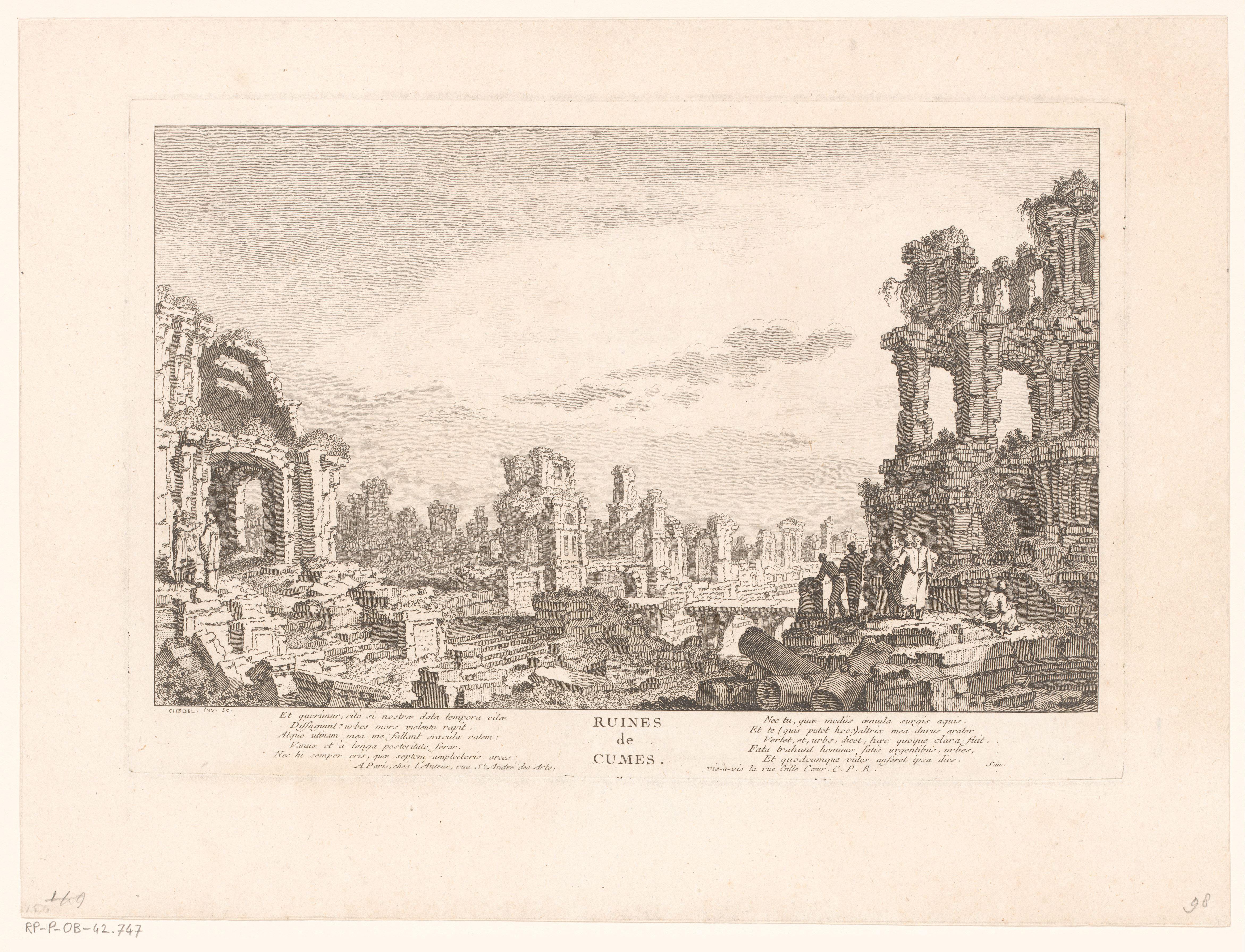 Gezicht op de ruïnes van Cumae