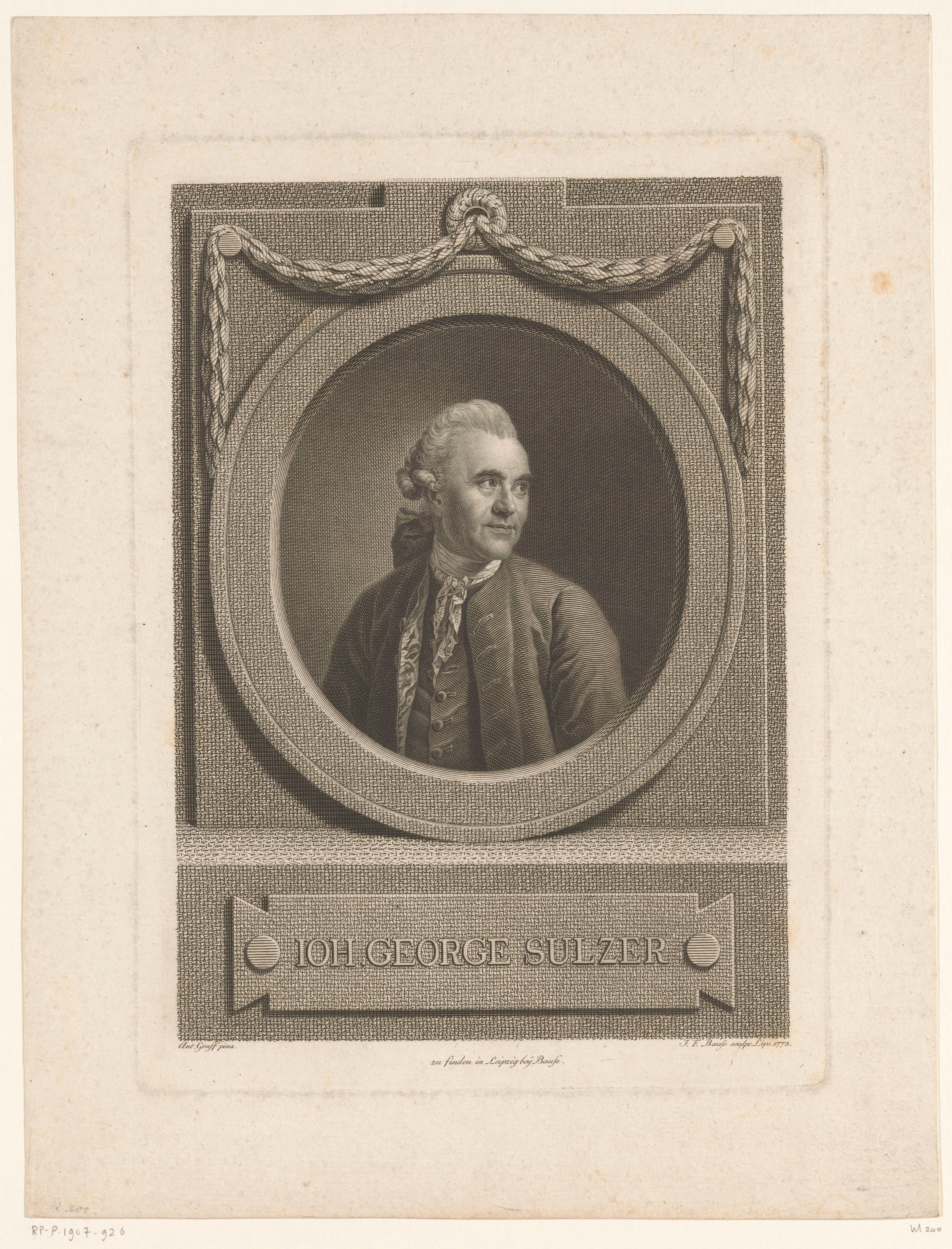 Portret van Johann Georg Sulzer