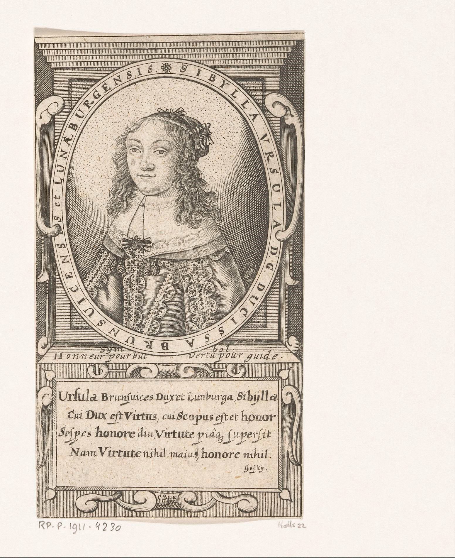 Portret van Sibylla Ursula von Braunschweig-Wolfenbüttel