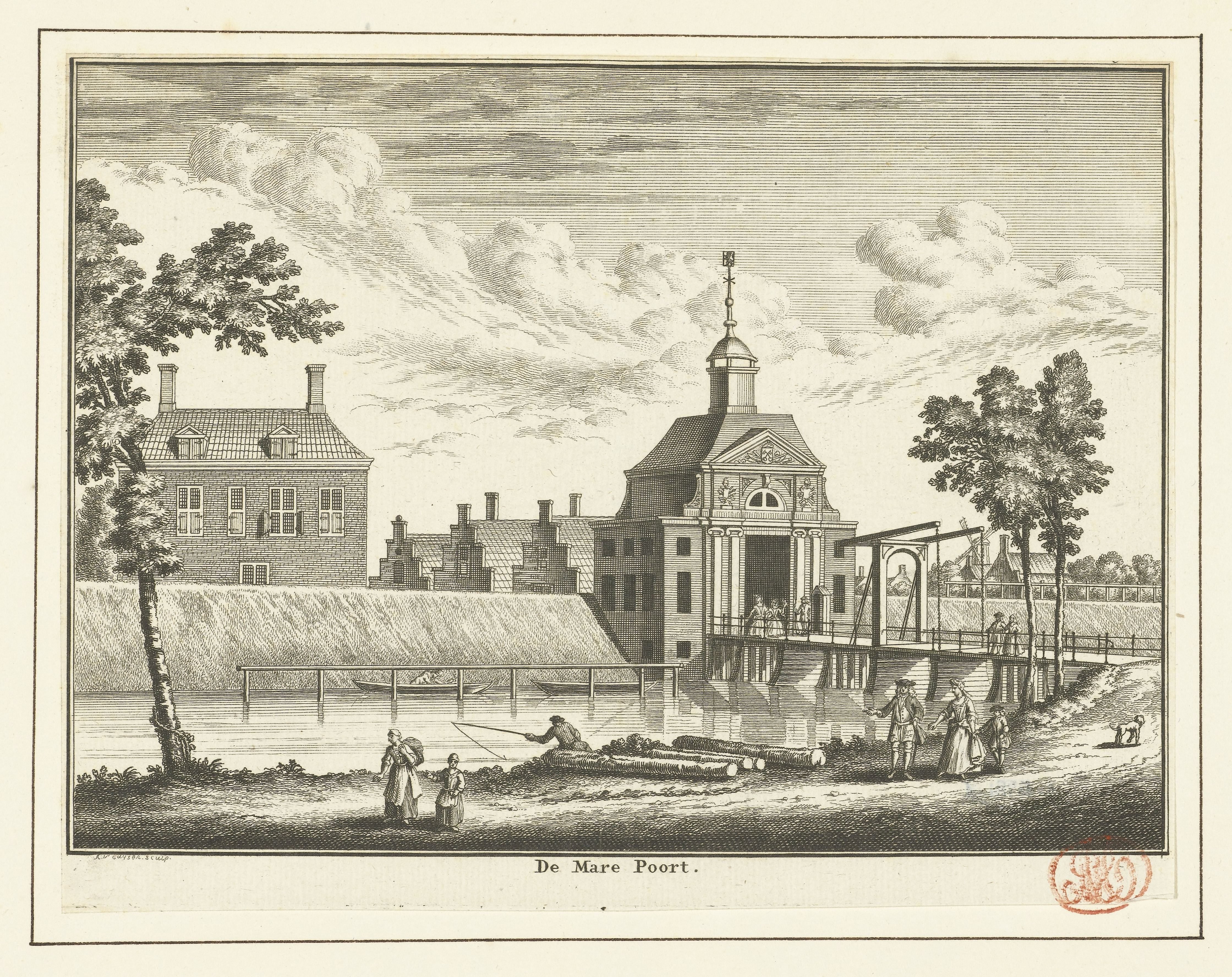 Gezicht op de Marepoort te Leiden
