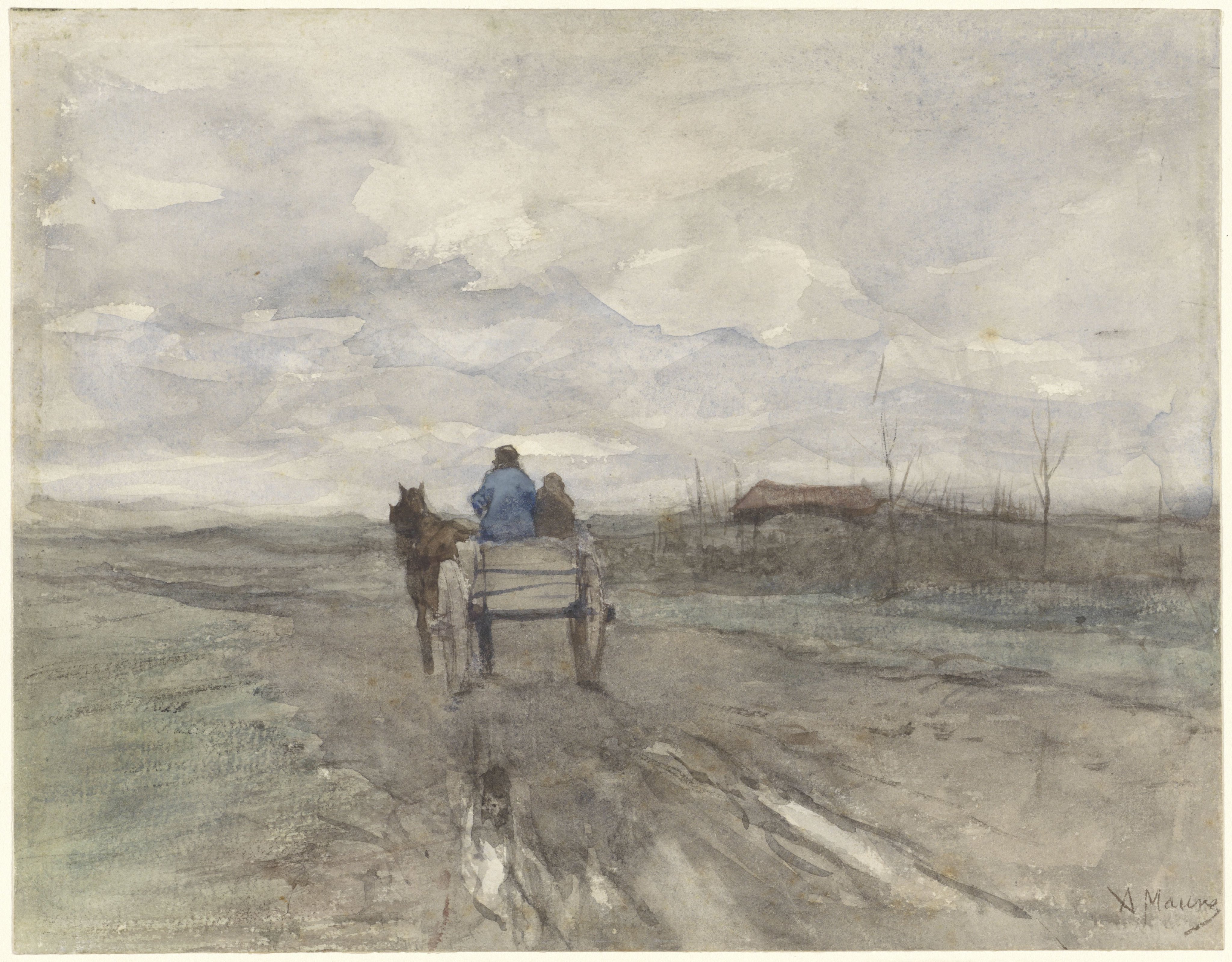 Boerenkar op een landweg