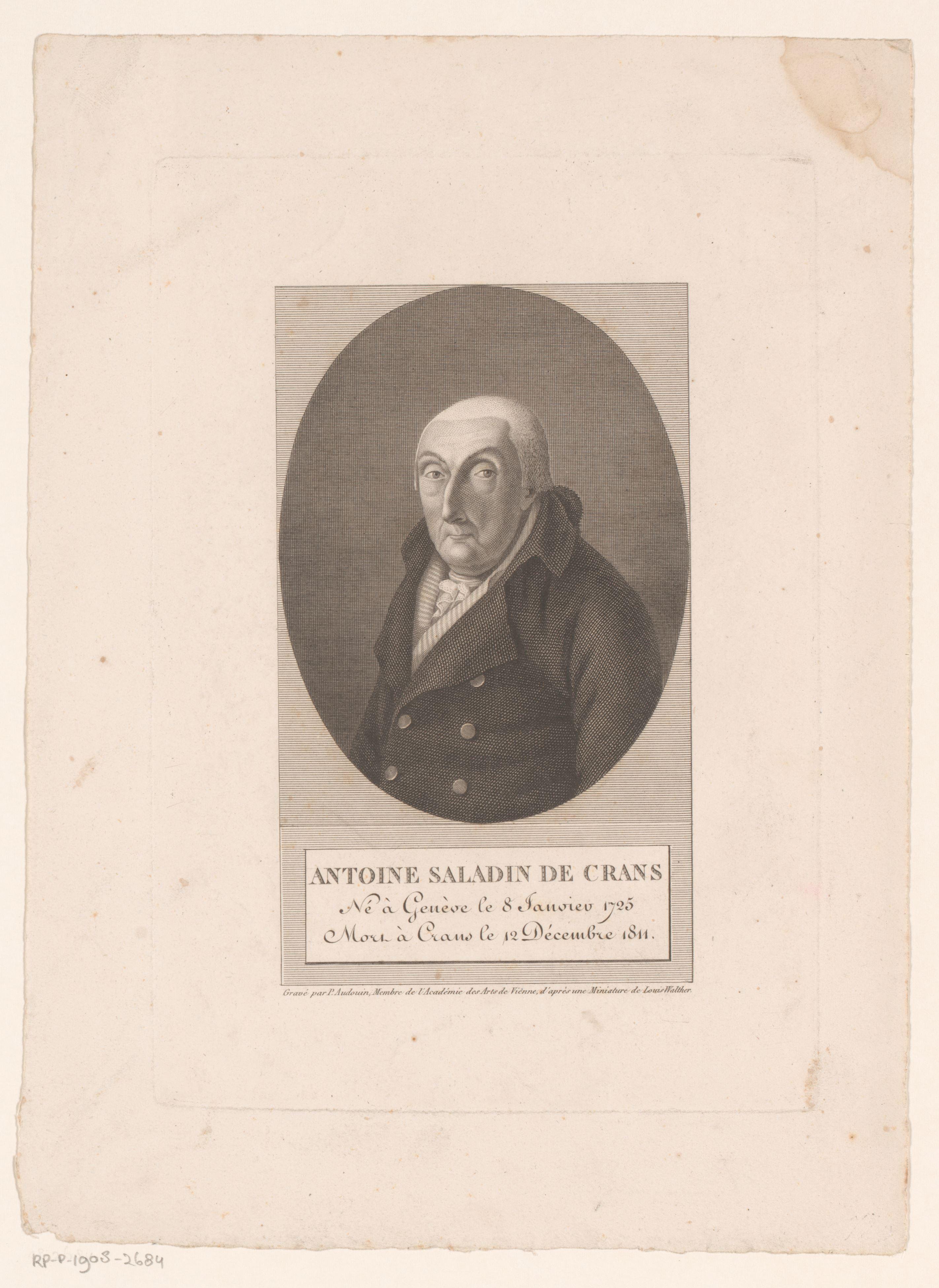 Portret van Antoine Saladin de Crans