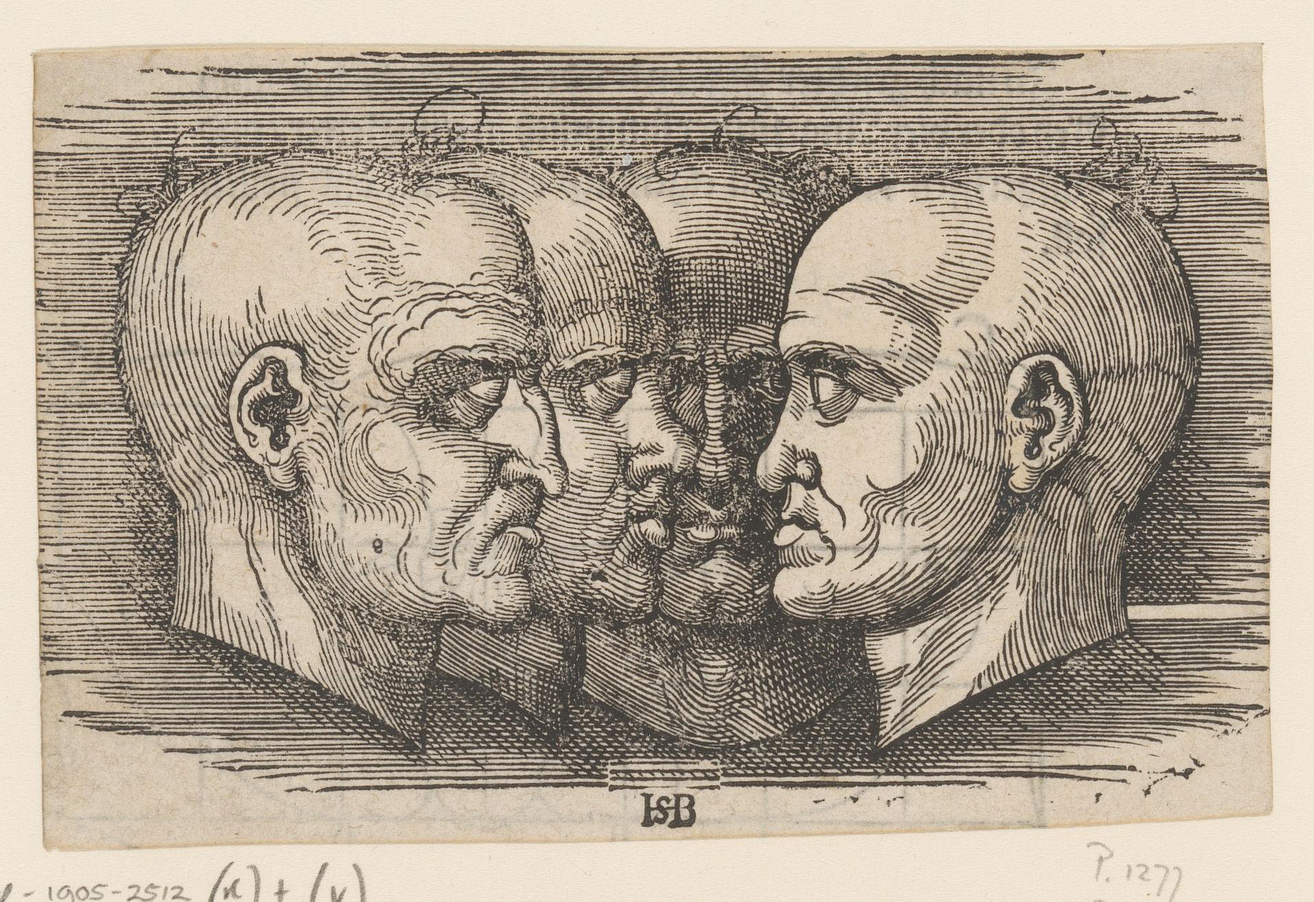 Modellen voor vier gezichten van mannen