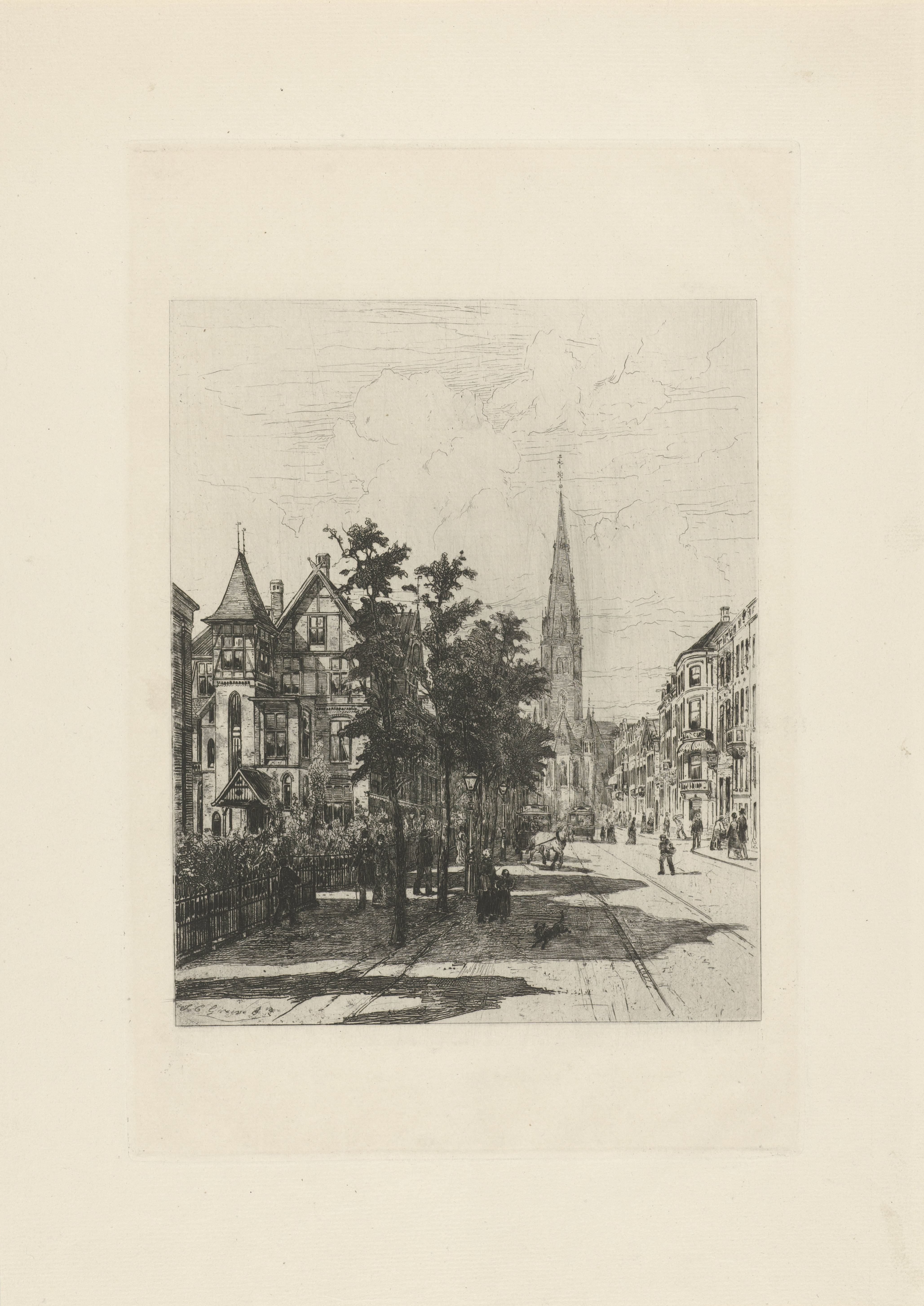 Gezicht op de Vondelstraat van Amsterdam