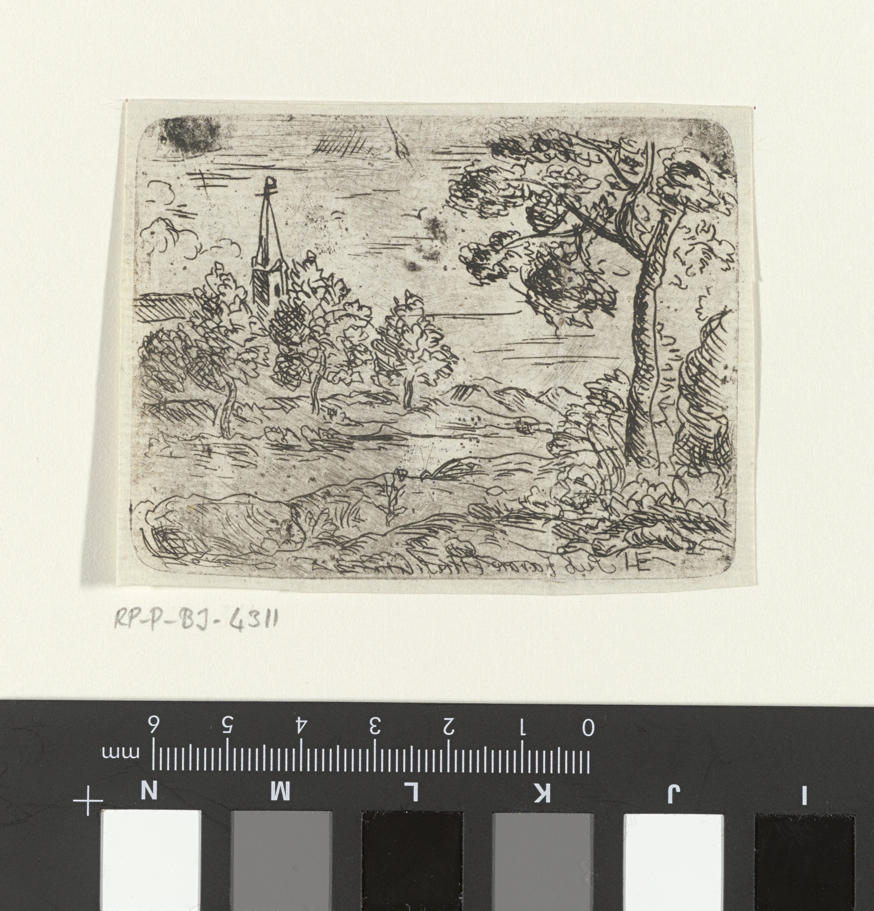 Landschap met kerk