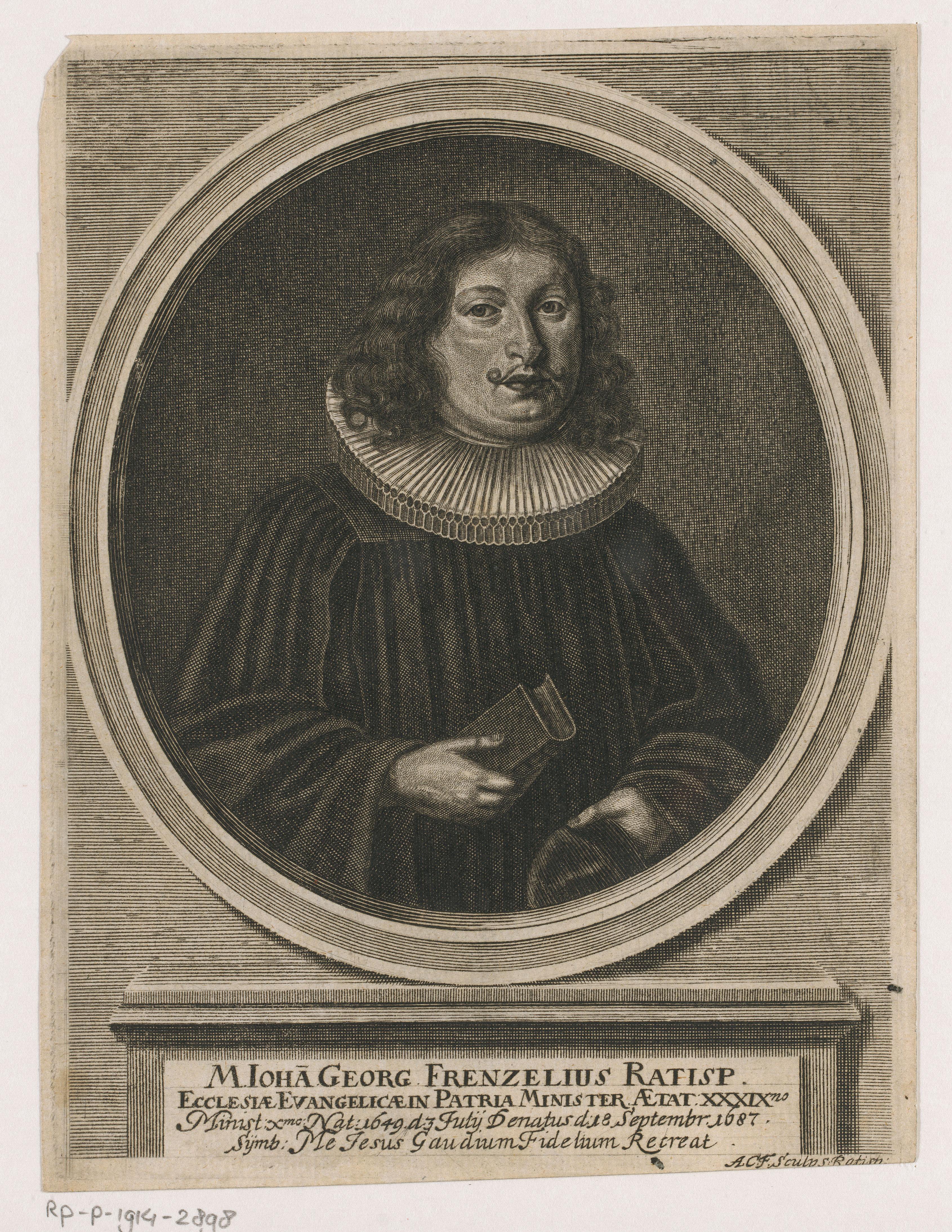 Portret van Johann Georg Frenzel op 39-jarige leeftijd