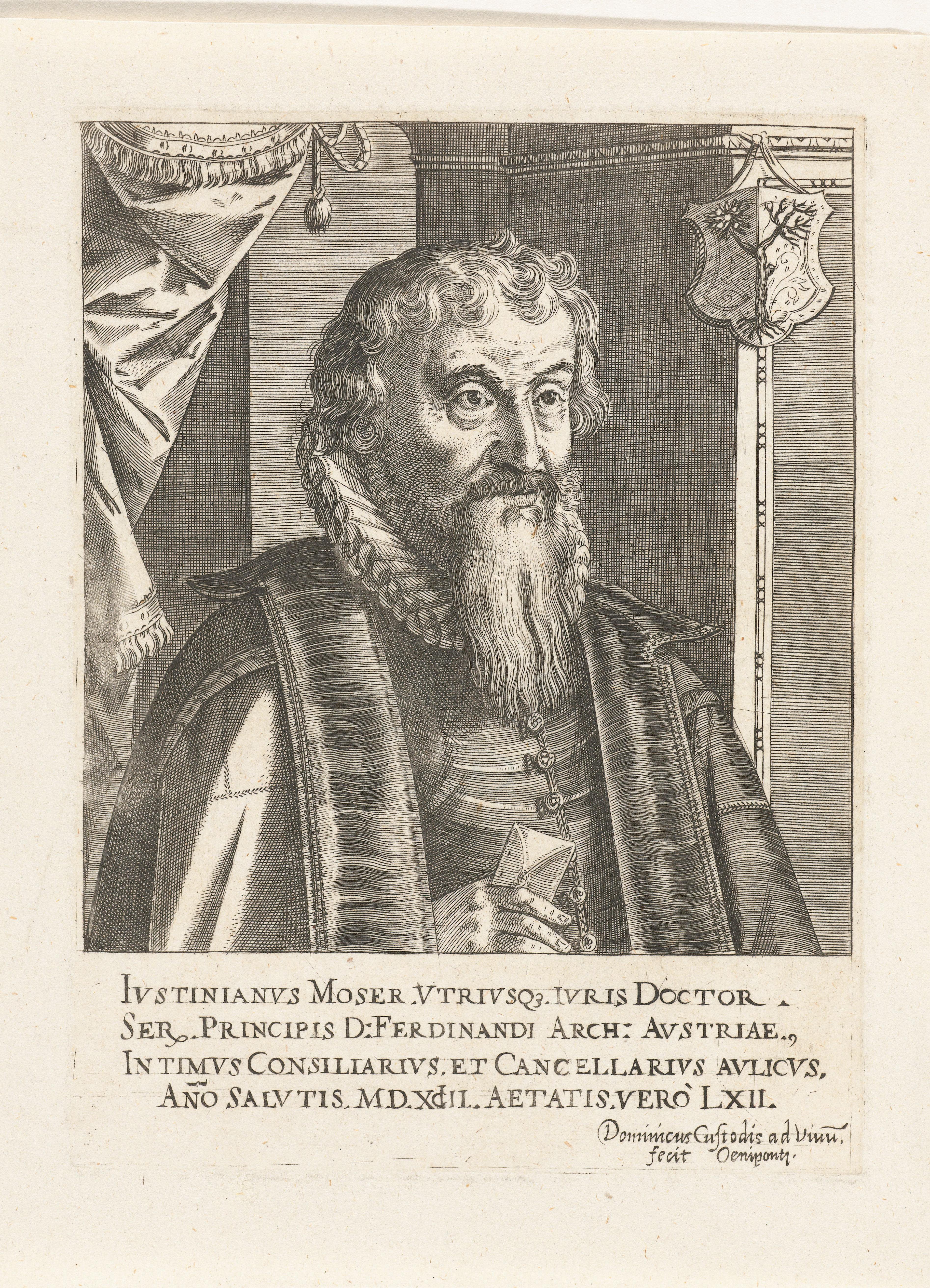 Portret van de jurist Justinianus Moser