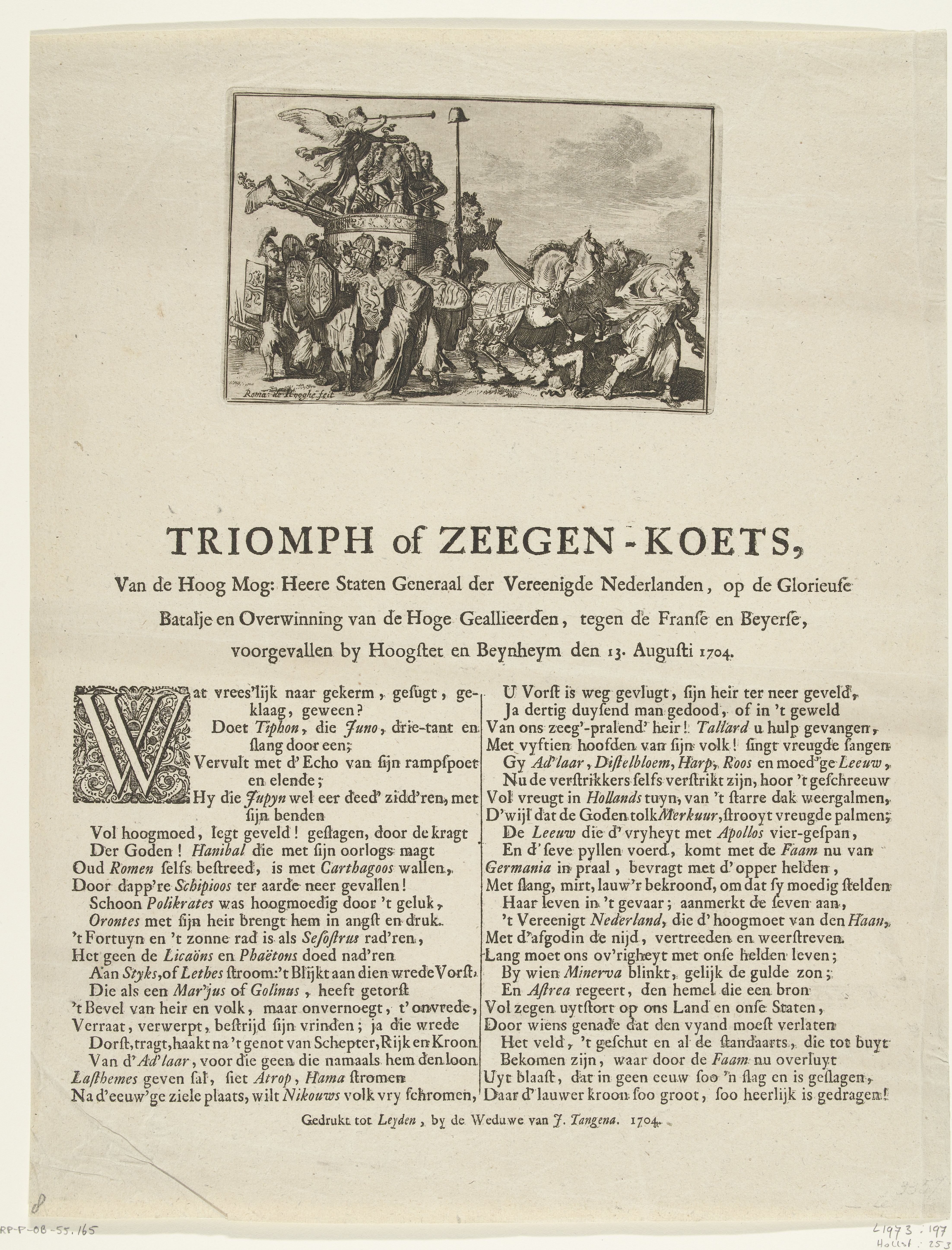 Allegorie op overwinning bij Höchstädt, 1704