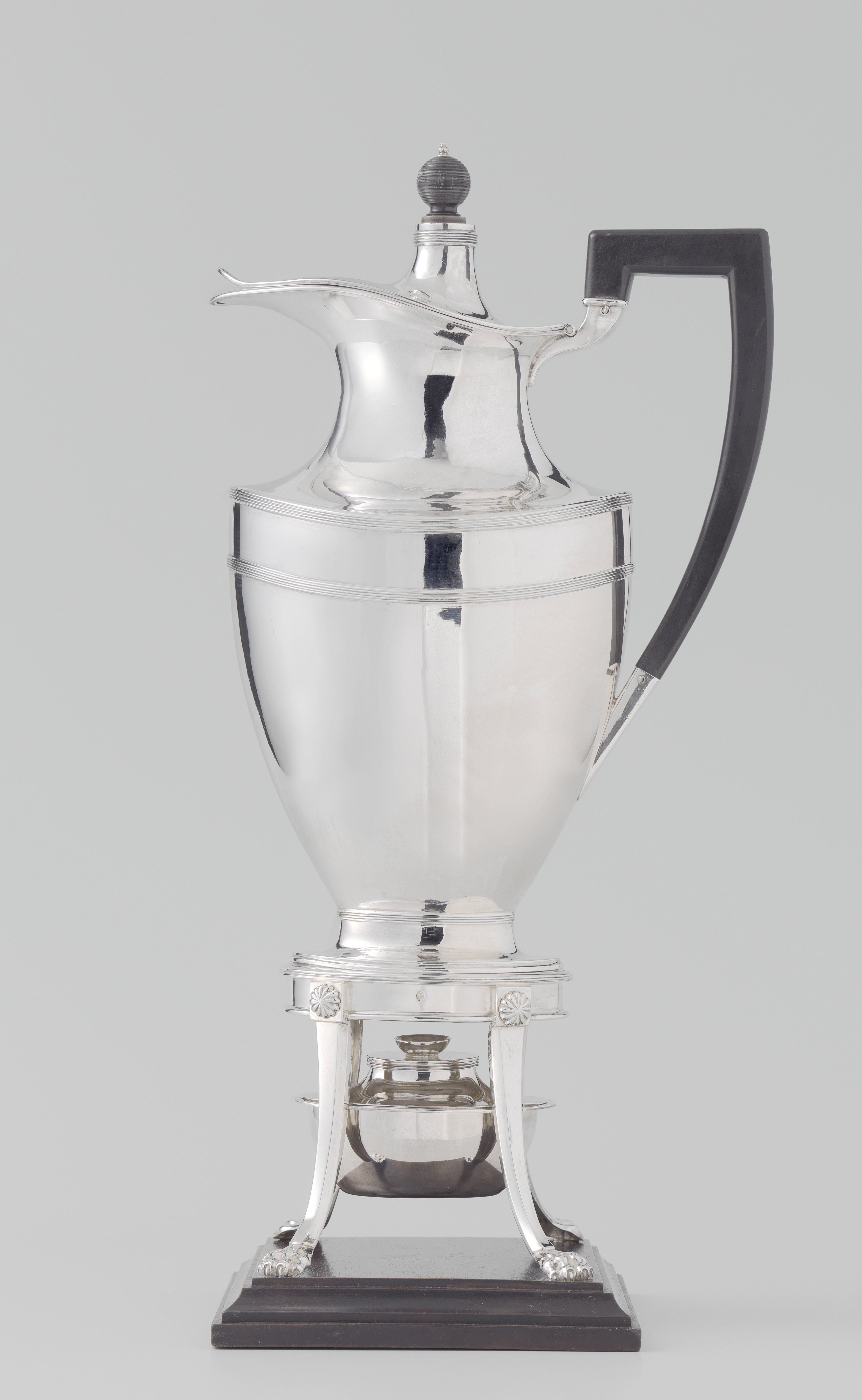 Coffee pot with stand and burner