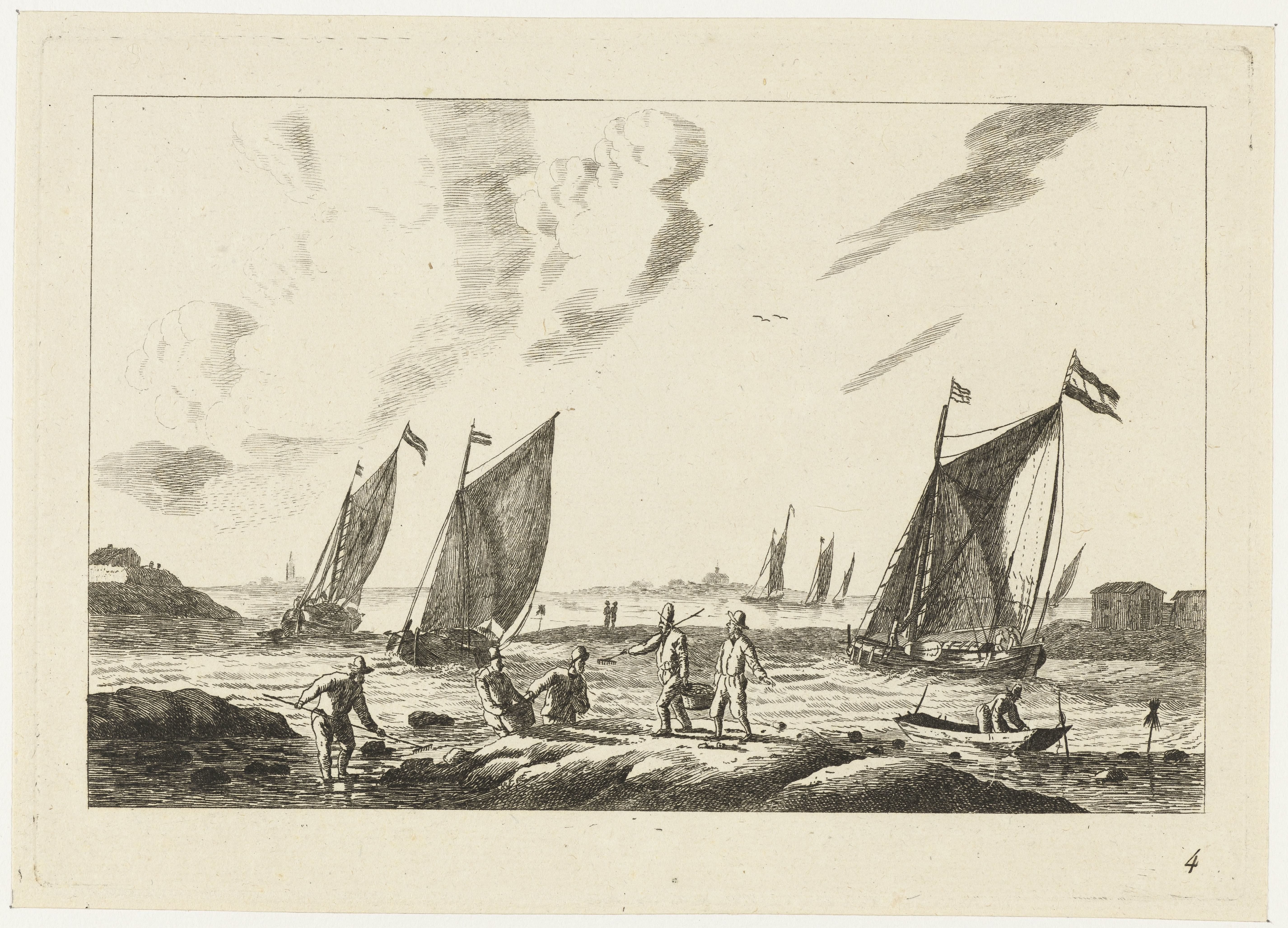 Gezicht op een waterweg landinwaarts