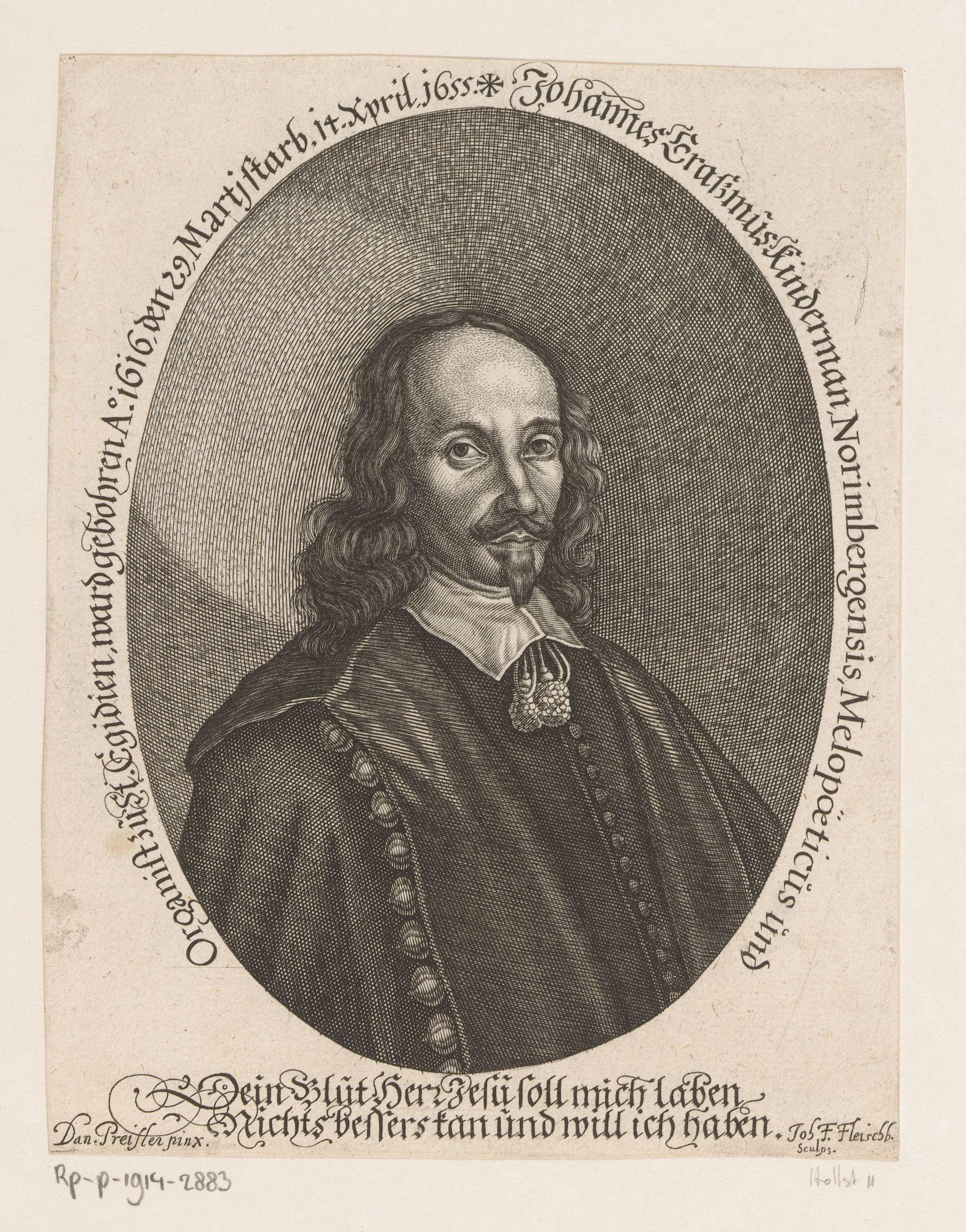 Portret van Johann Erasmus Kindermann