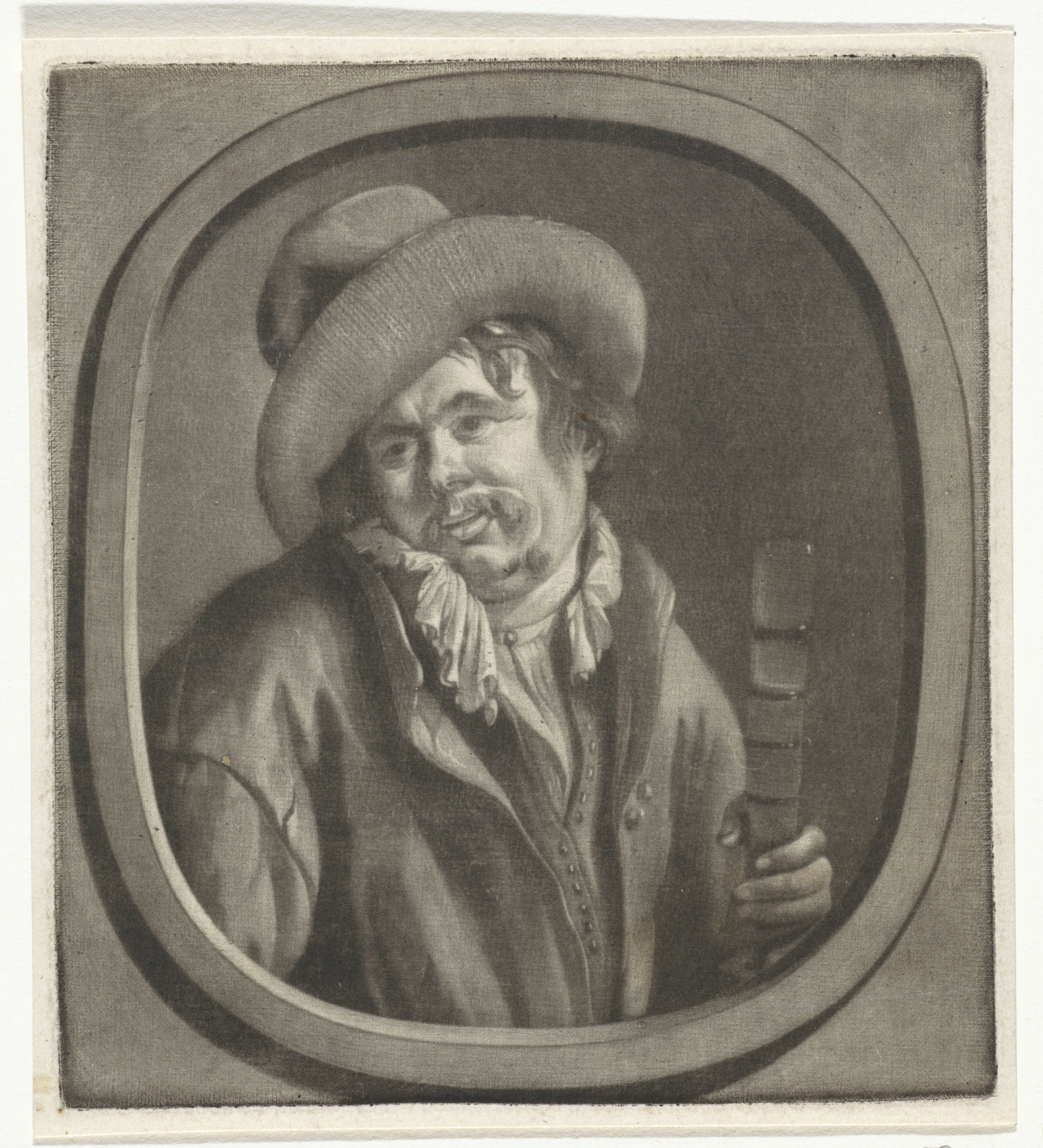 Man met een glas in de hand