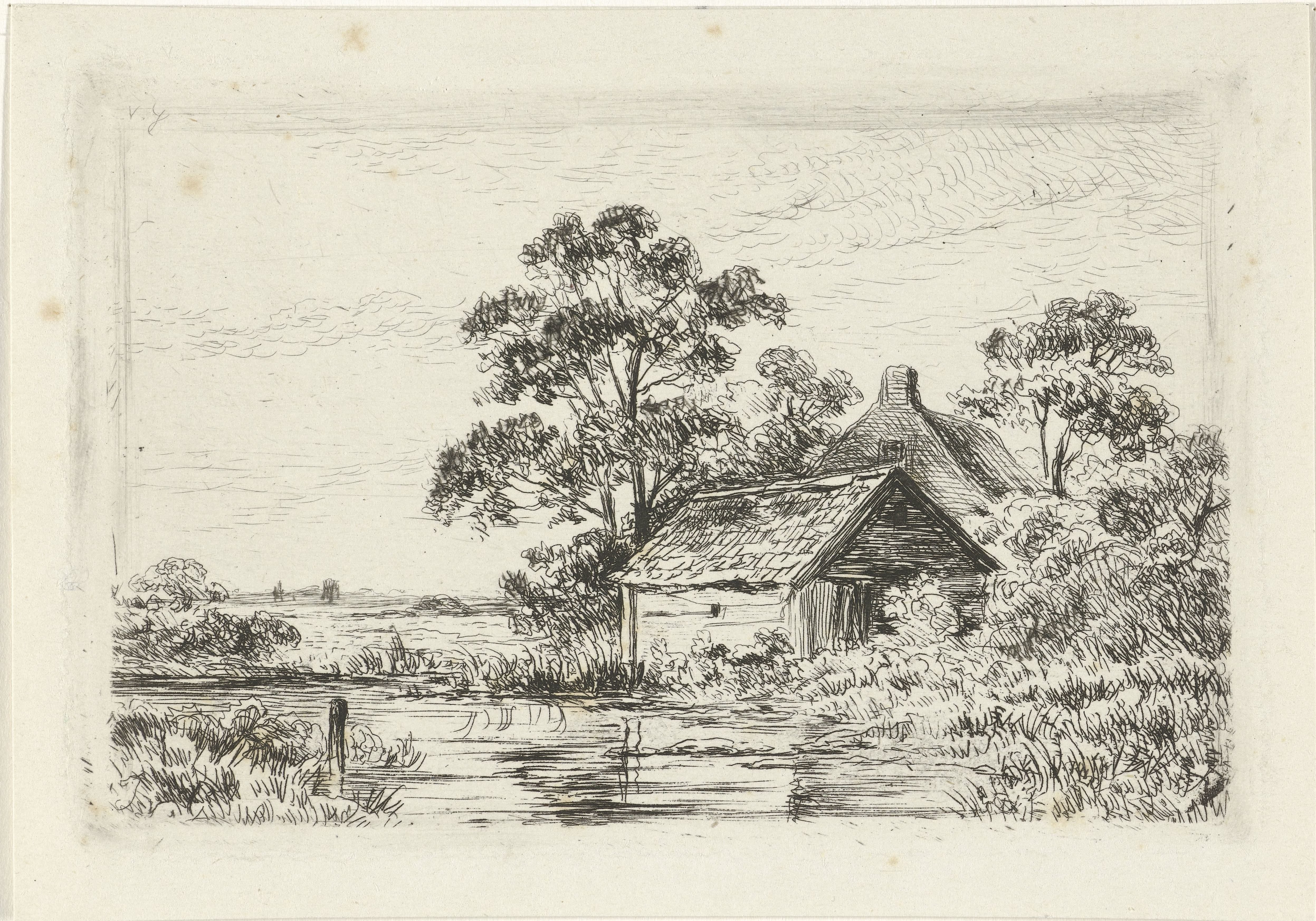 Landschap met boerenwoning