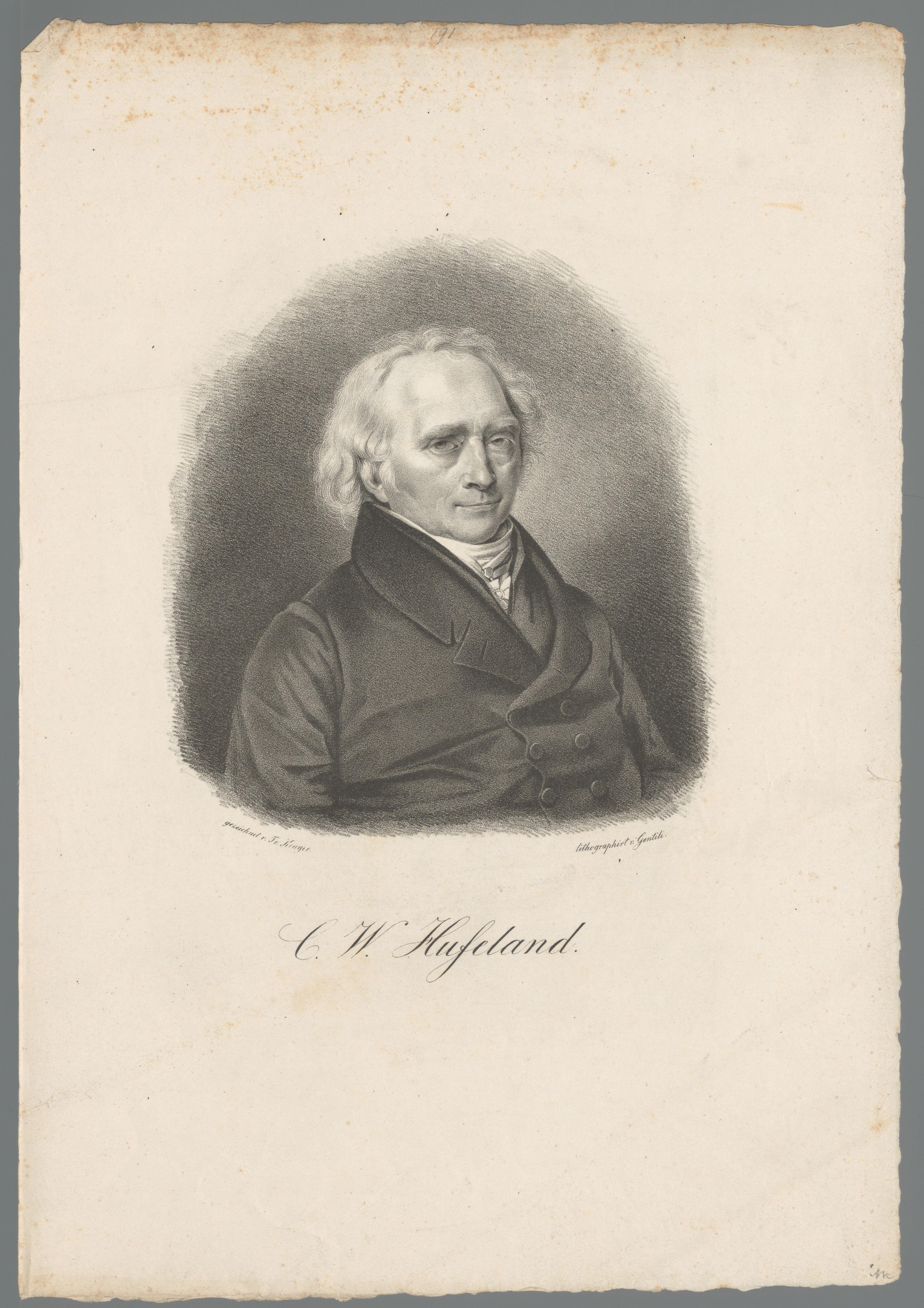 Portret van Christoph Wilhelm von Hufeland