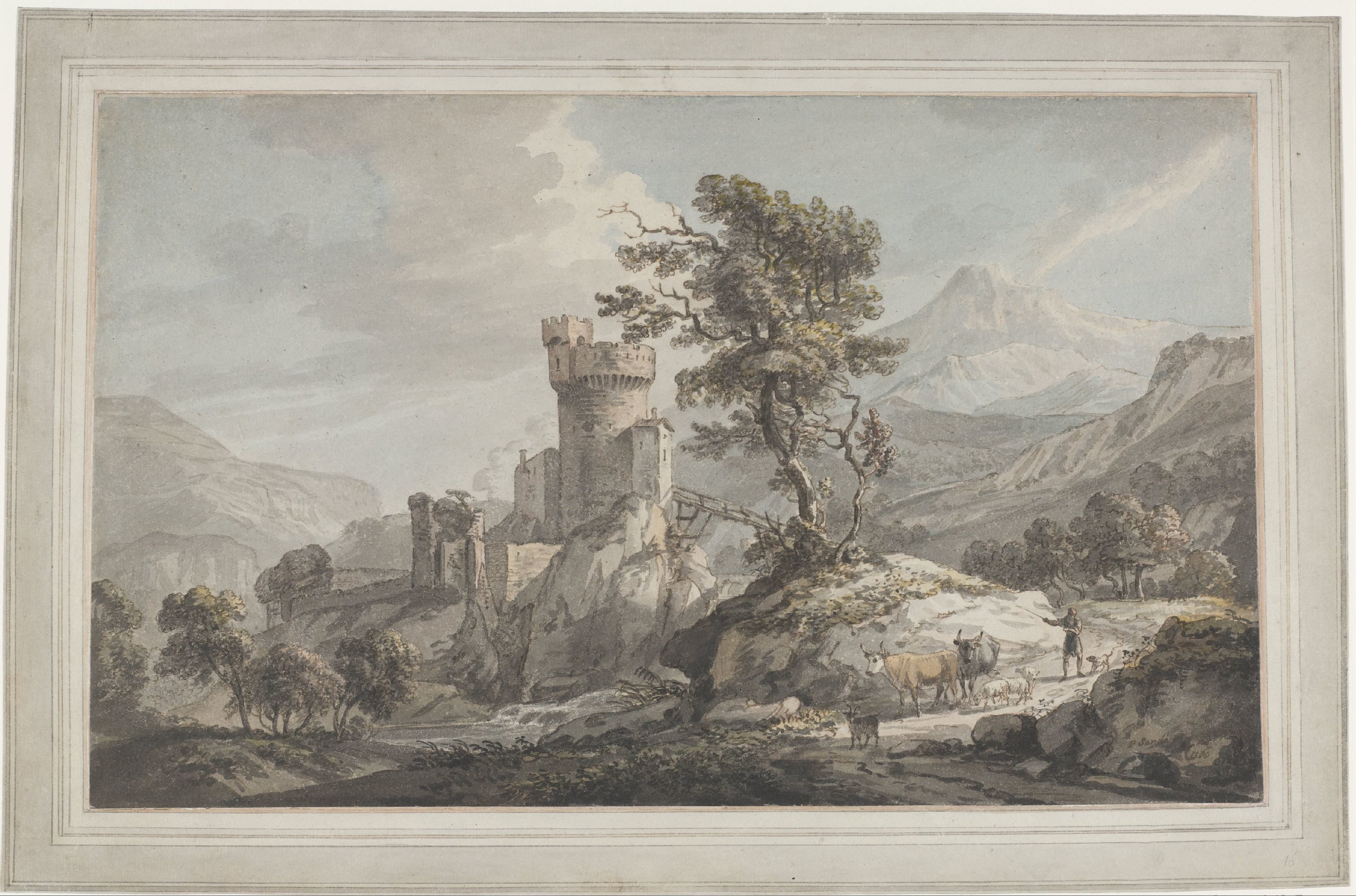 Berglandschap met een burcht