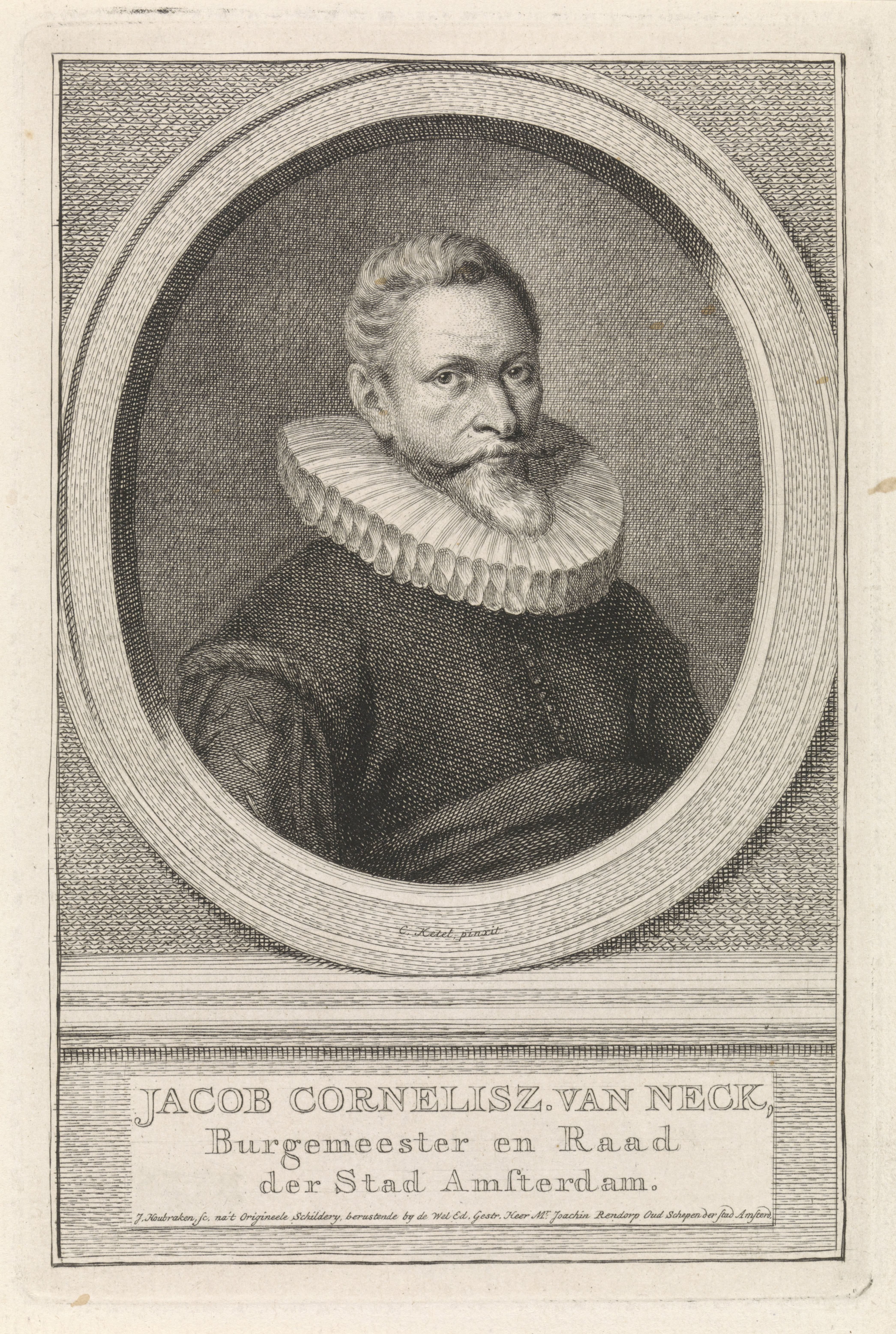 Portret van Jacob Cornelisz Banjaert, genaamd Van Neck
