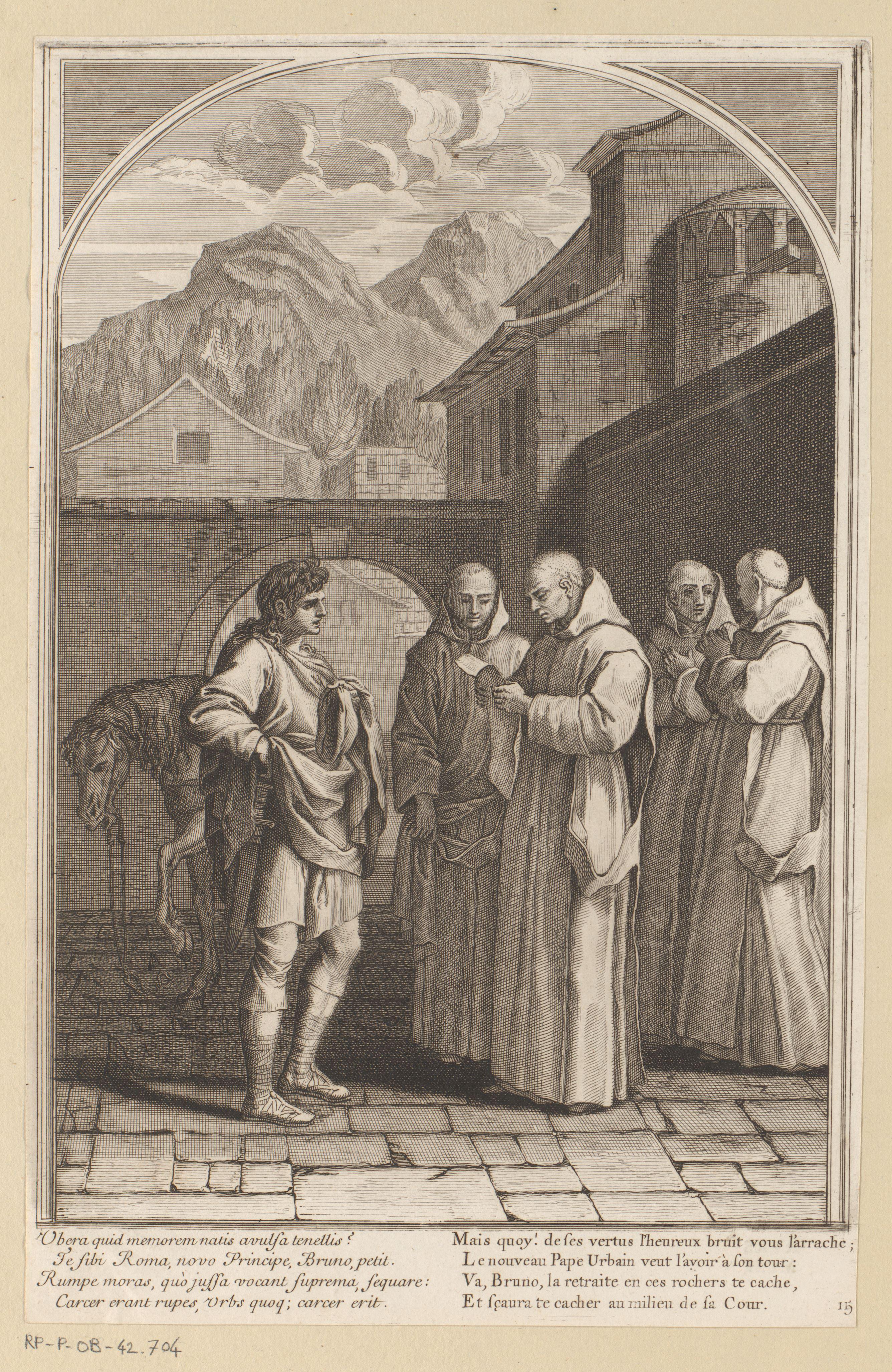 Heilige Bruno ontvangt een boodschap van paus Urbanus II