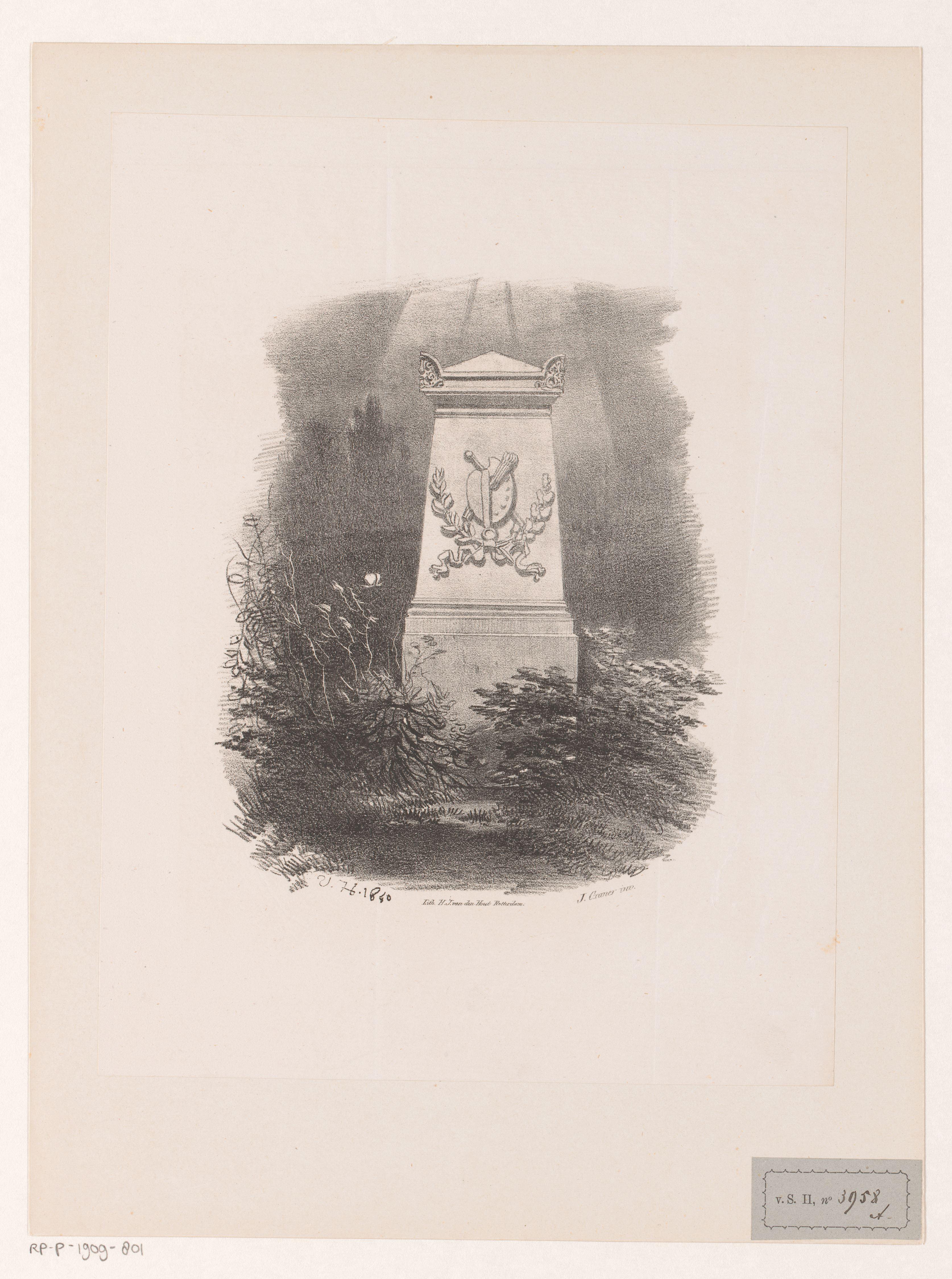 Grafmonument met schilderspalet