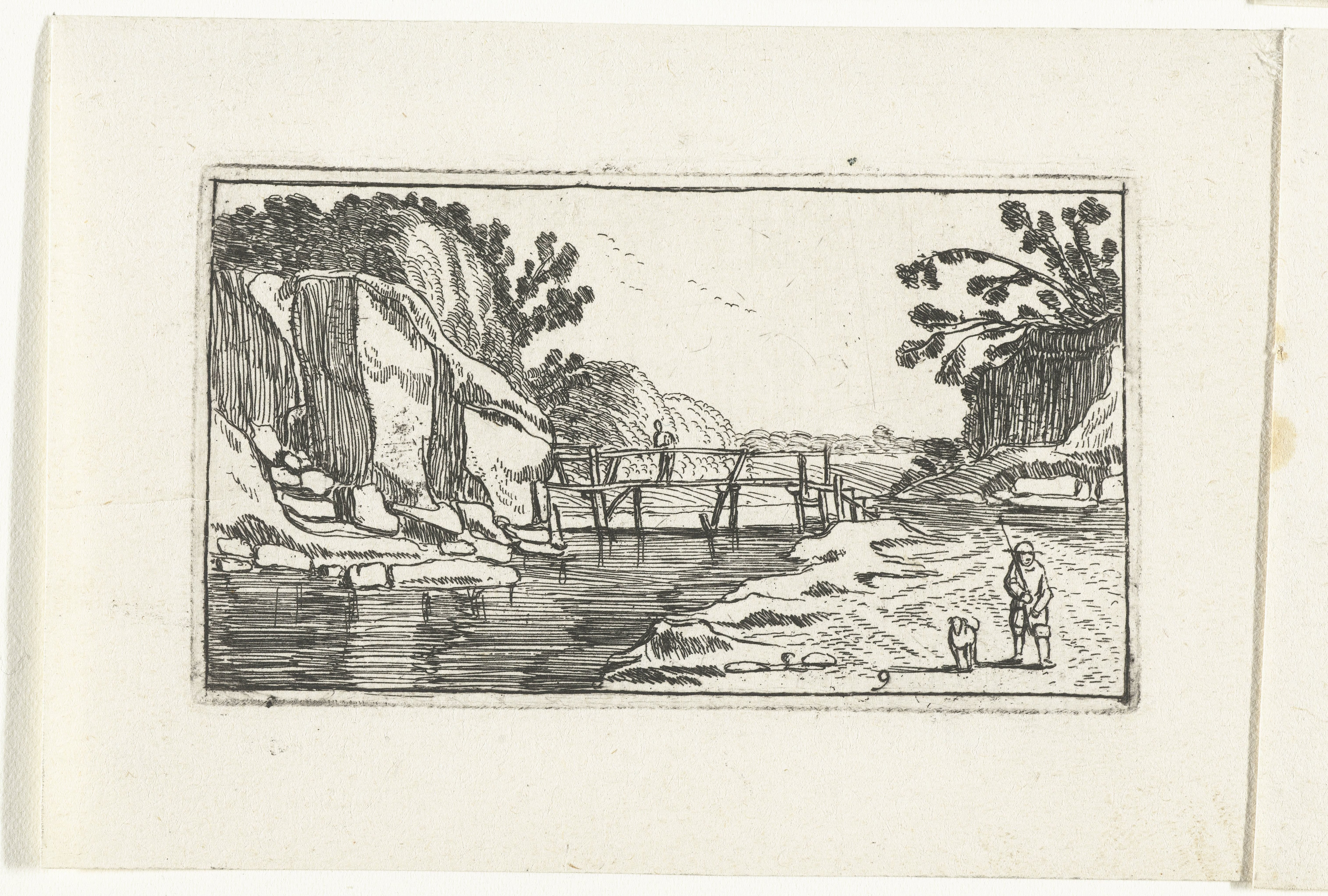 Rotslandschap met weg langs rivier