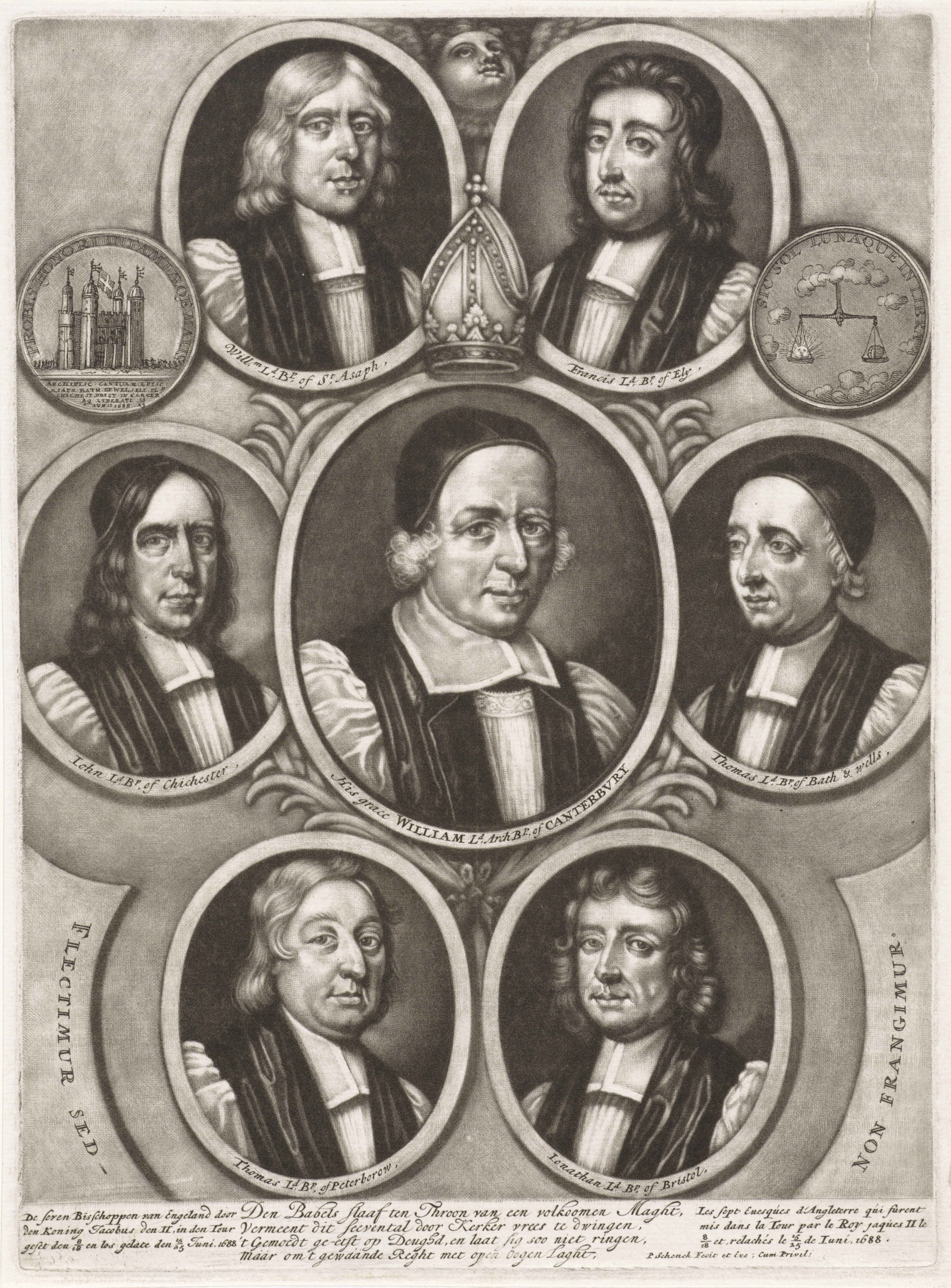 Portretten van zeven bisschoppen van Engeland, 1688