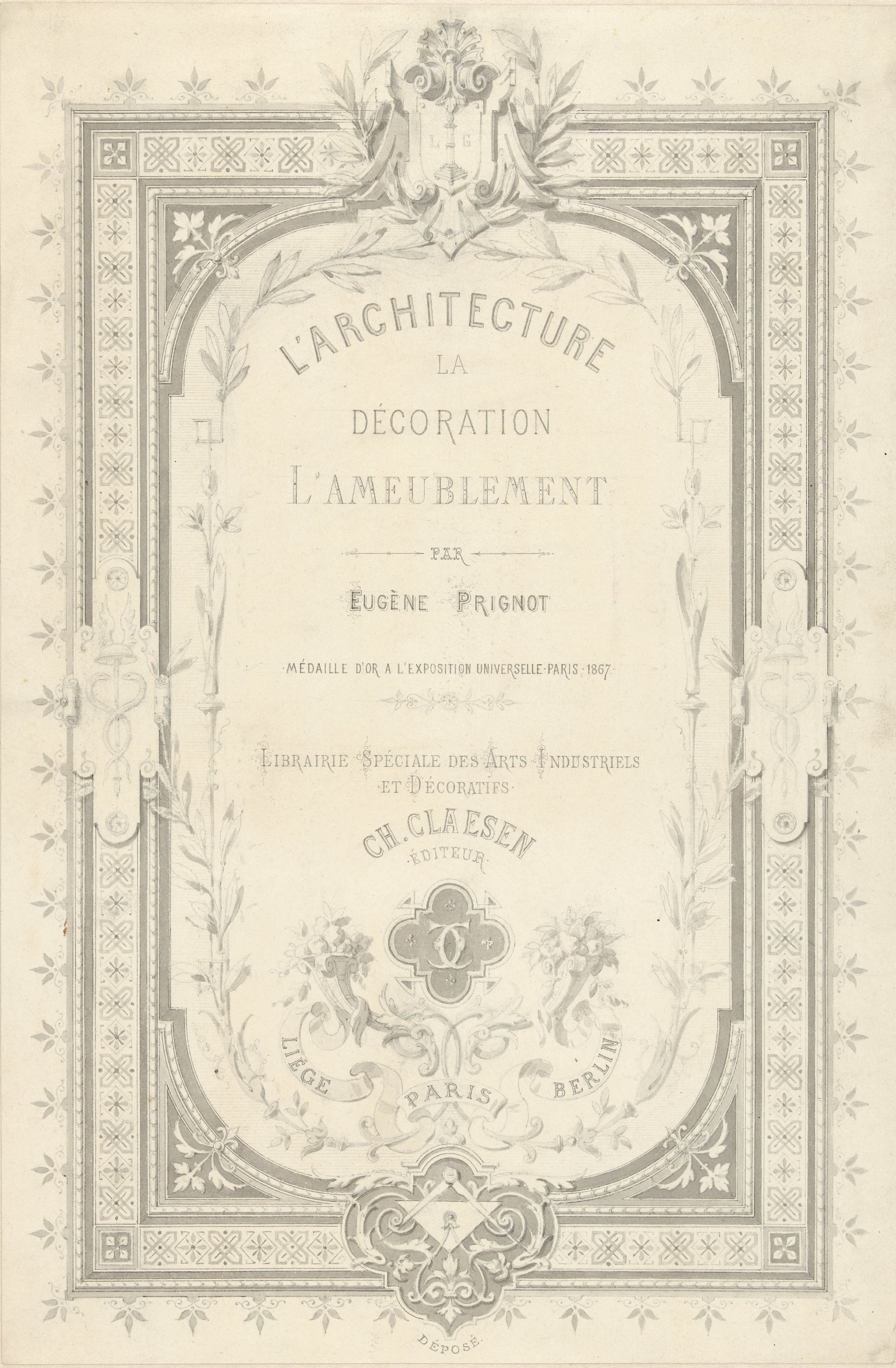 Titelblad voor L'architecture, la décoration, l'ameublement