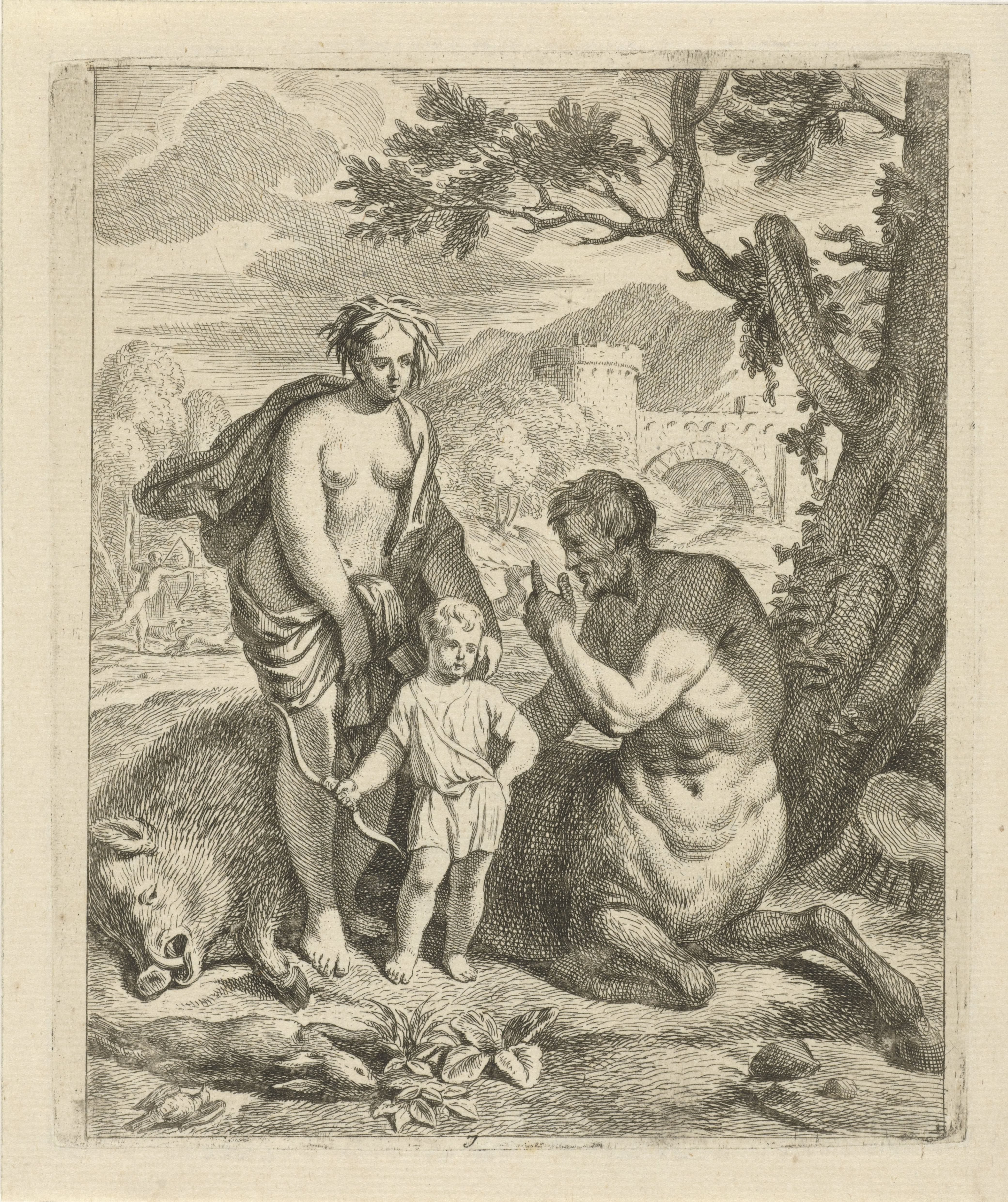 Achilles onderwezen door Chiron
