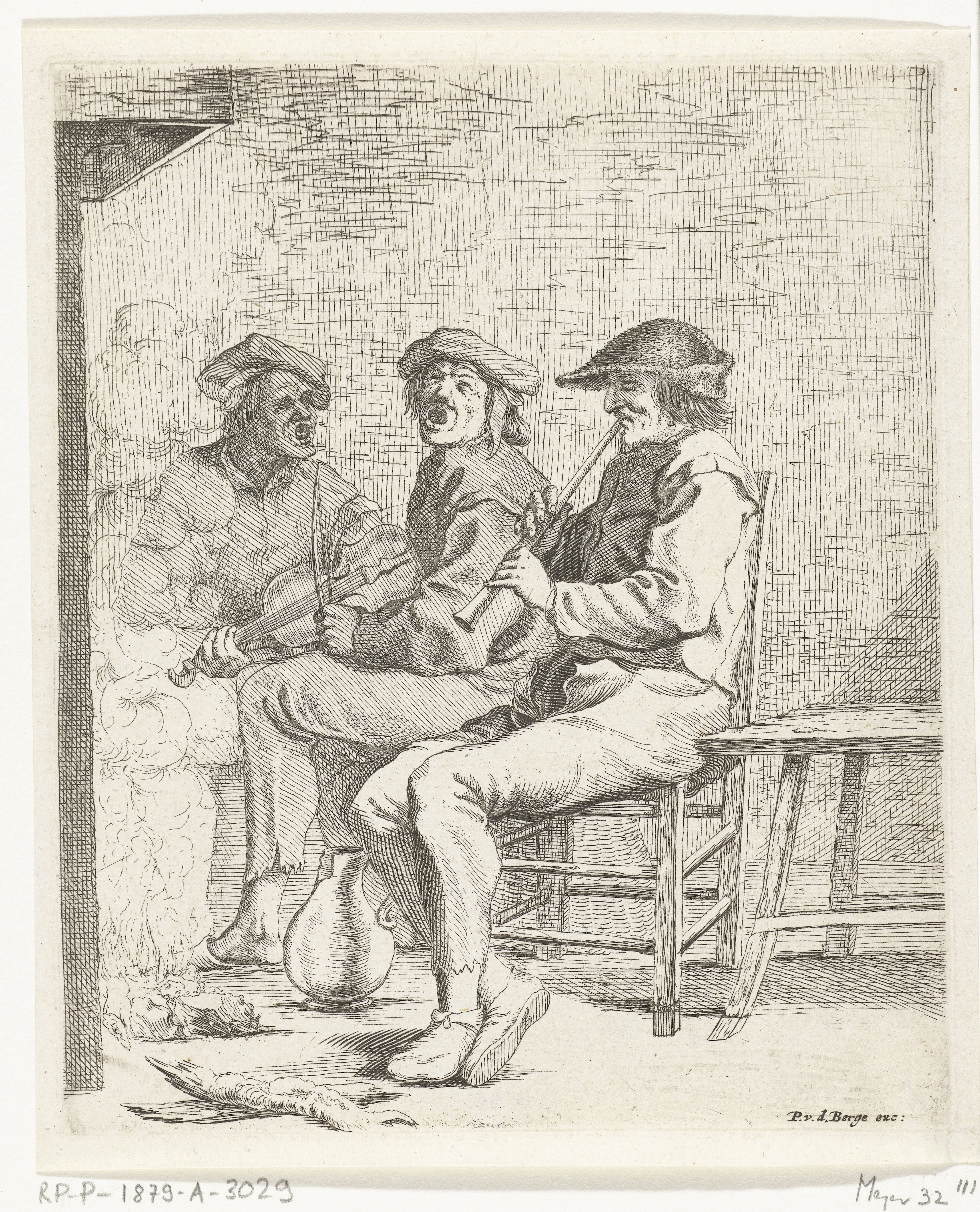 Drie musicerende mannen