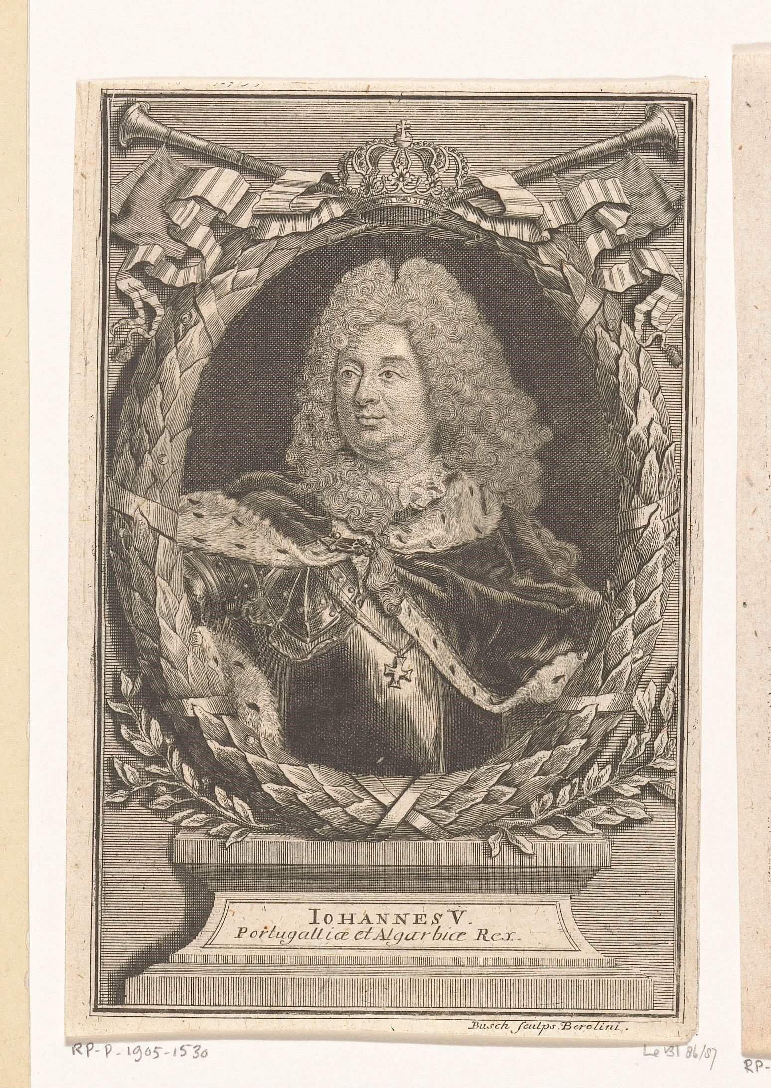 Portret van Johan V, koning van Portugal
