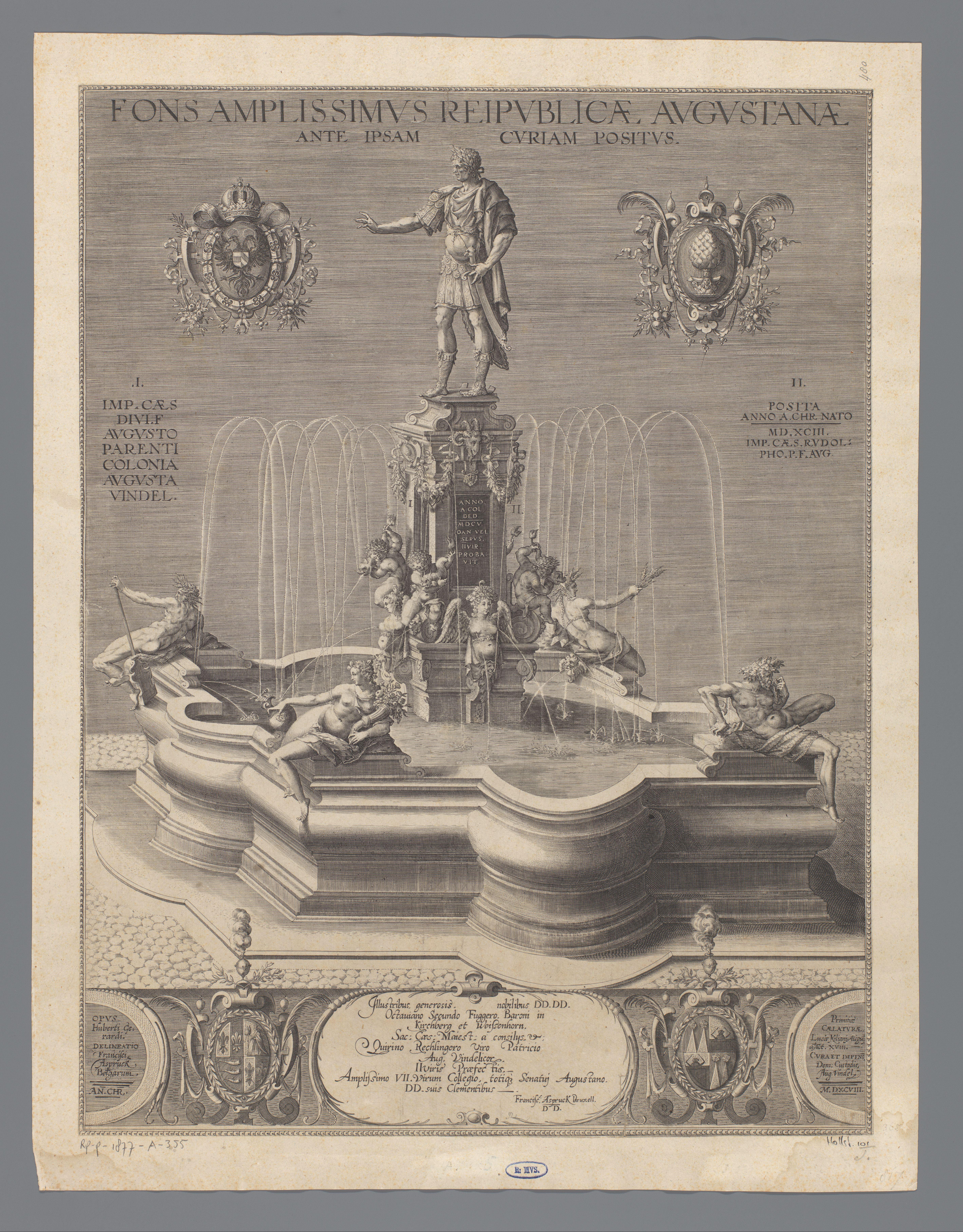 Fontein met standbeeld van keizer Rudolf II van Habsburg als Caesar