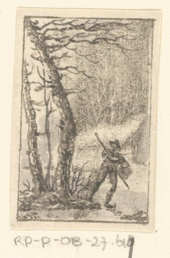 Schaatser in het bos