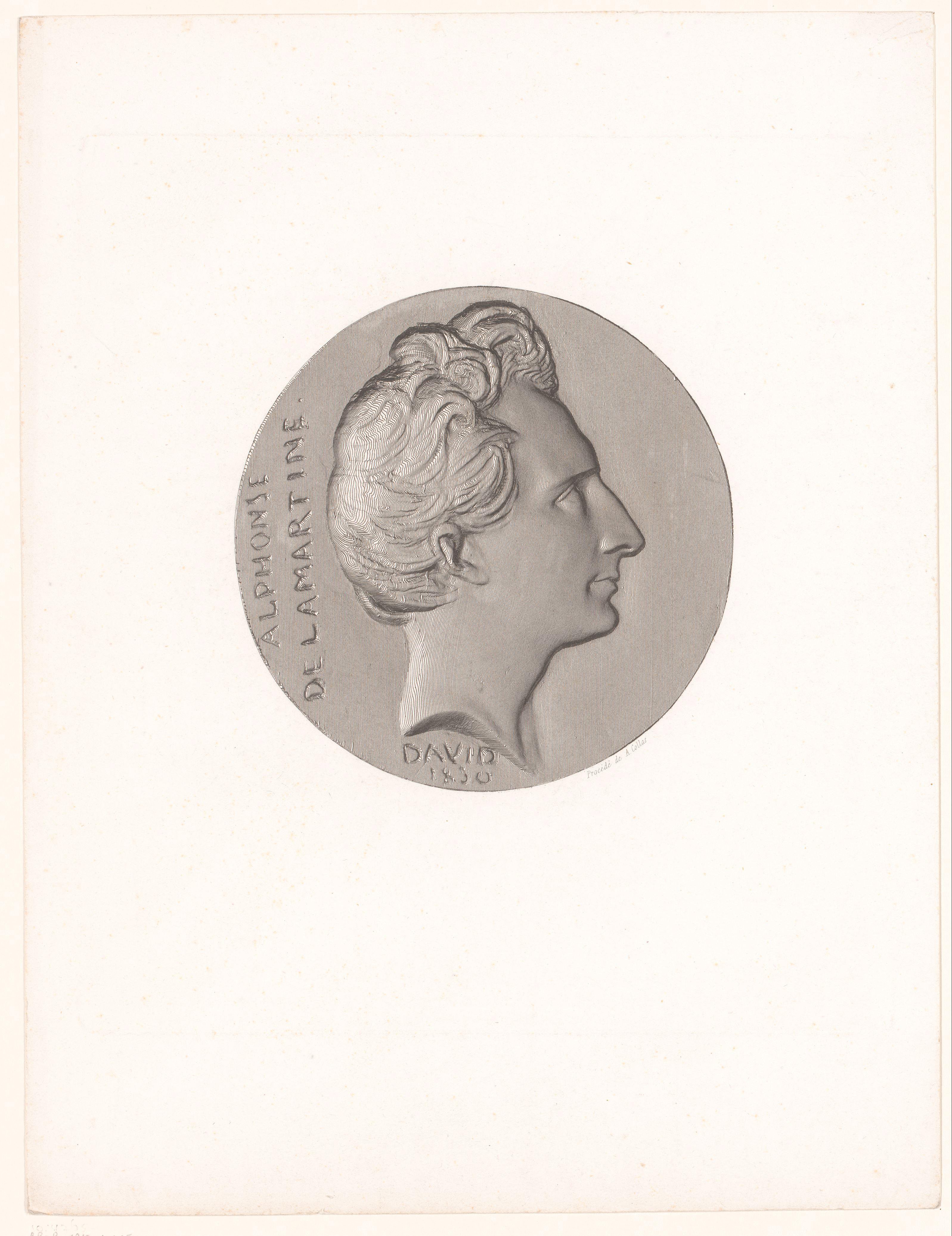 Medaille met portret van Alphonse de Lamartine