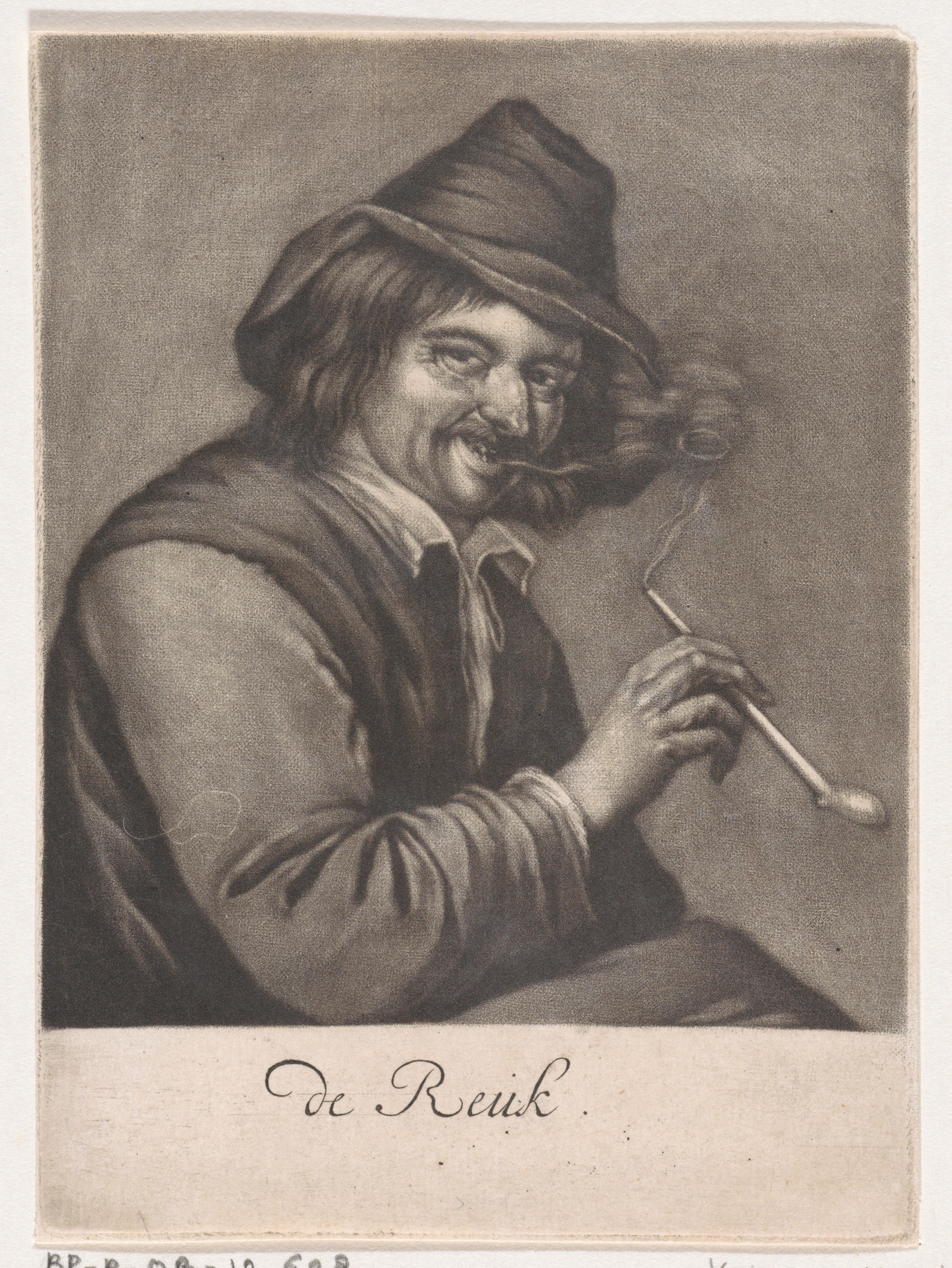 Pijprokende man