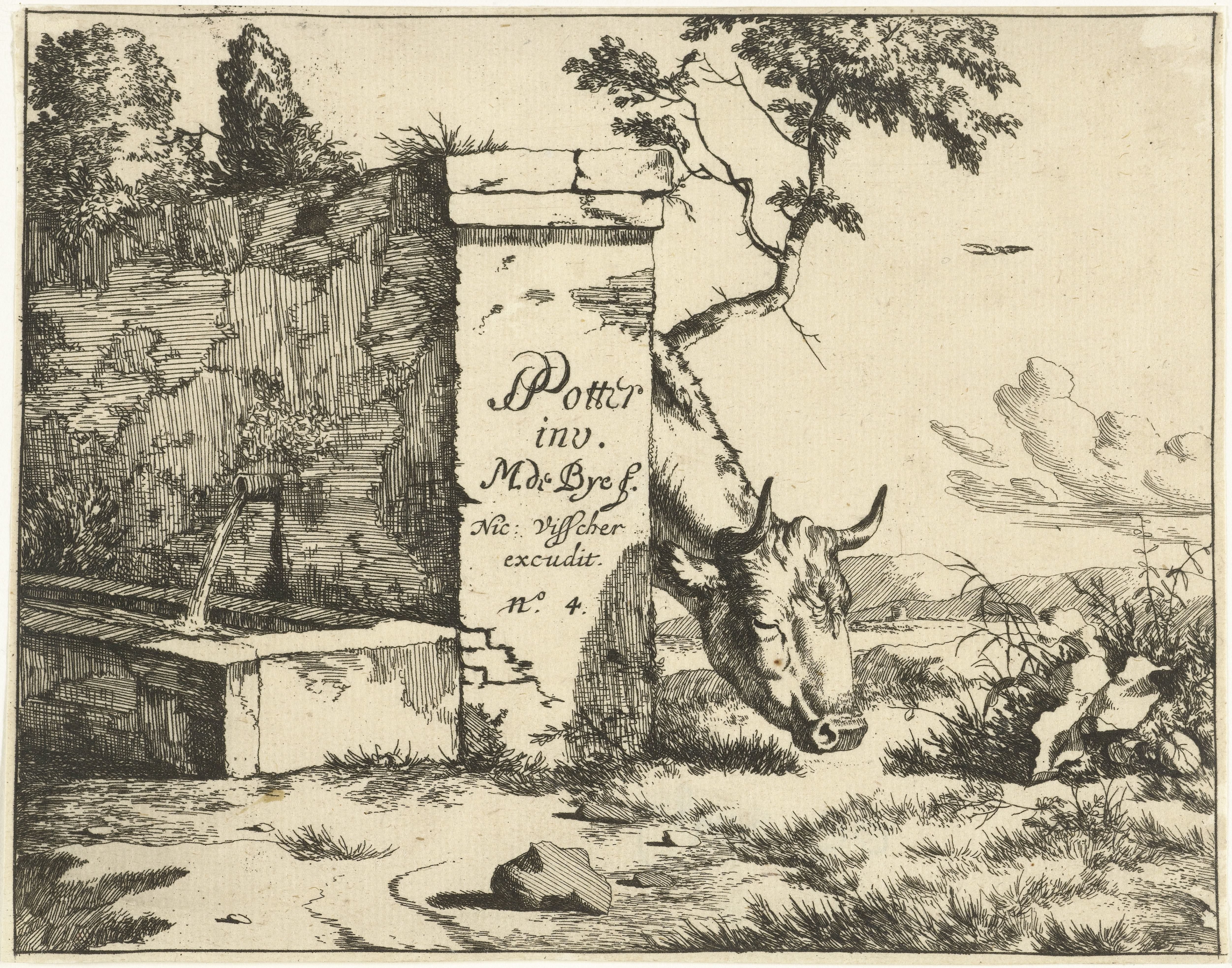Grazend rund achter muur