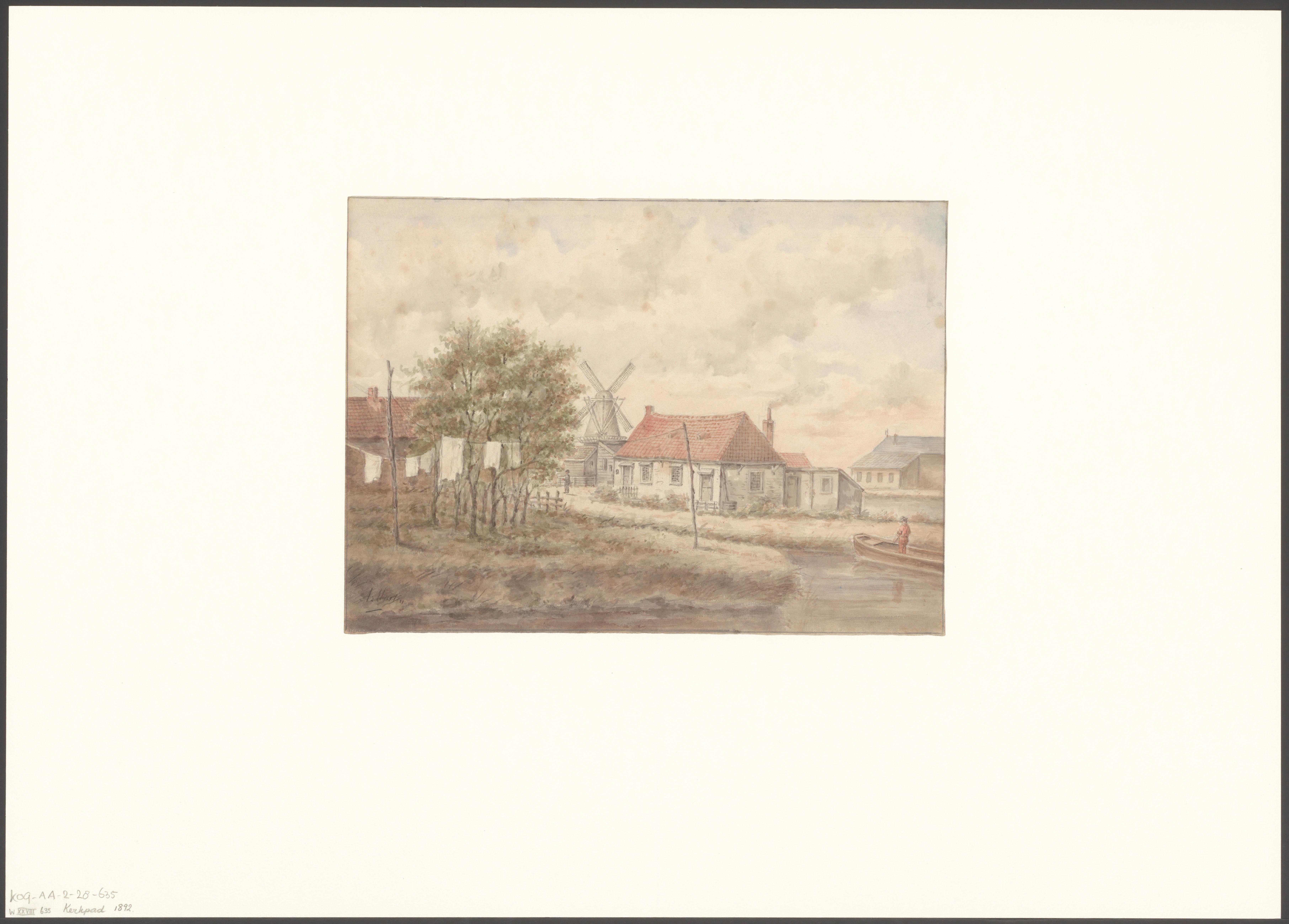 Gezicht op het Kerkpad vanaf de Lijnbaansgracht