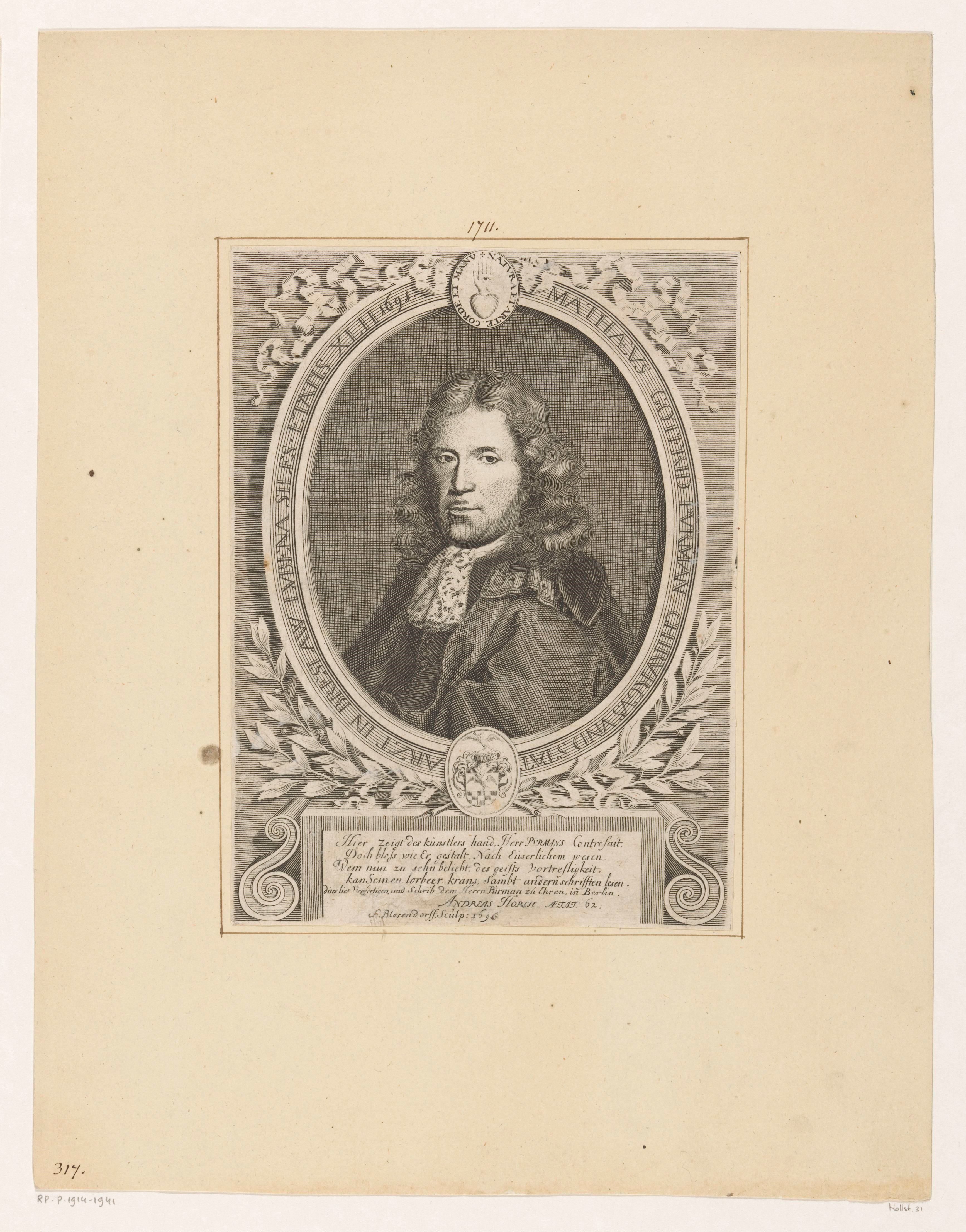 Portret van Matthias Gottfried Purmann